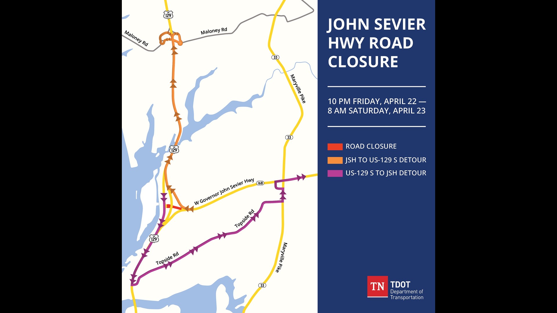 Bridge demolition to impact traffic at Alcoa HighwayGov. John Sevier