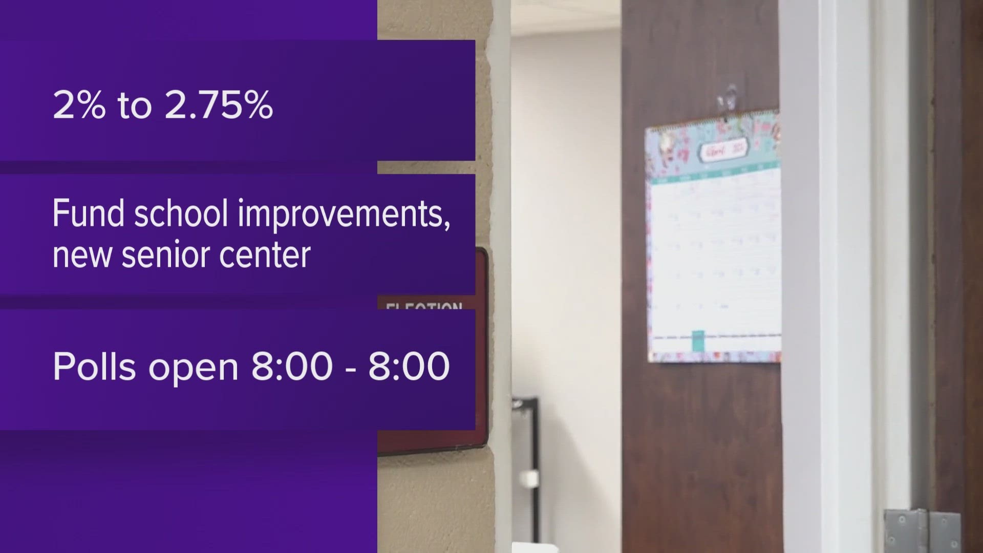 On Saturday, Lenoir City will have a chance to decide whether to slightly increase the sales tax to help pay for school improvements and a new senior center.