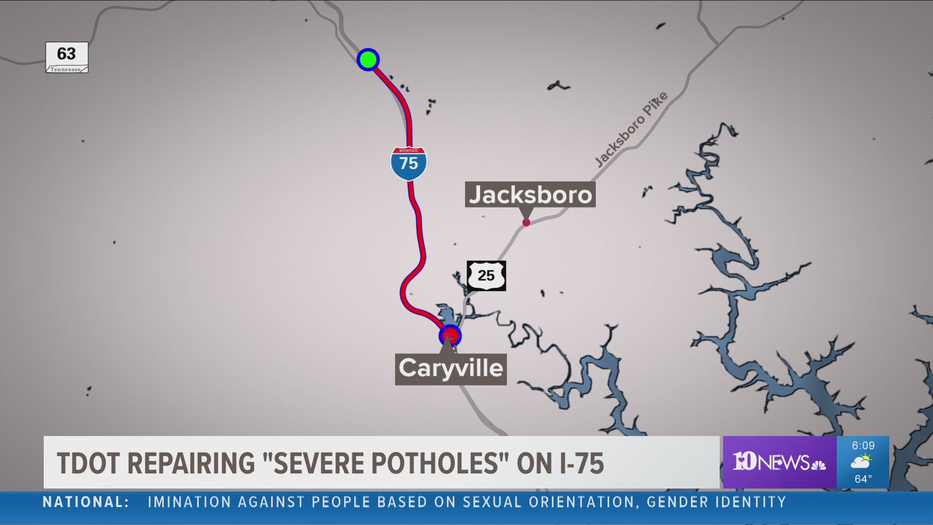 TDOT says it's still working to fix severe potholes on I-75 in Campbell county.