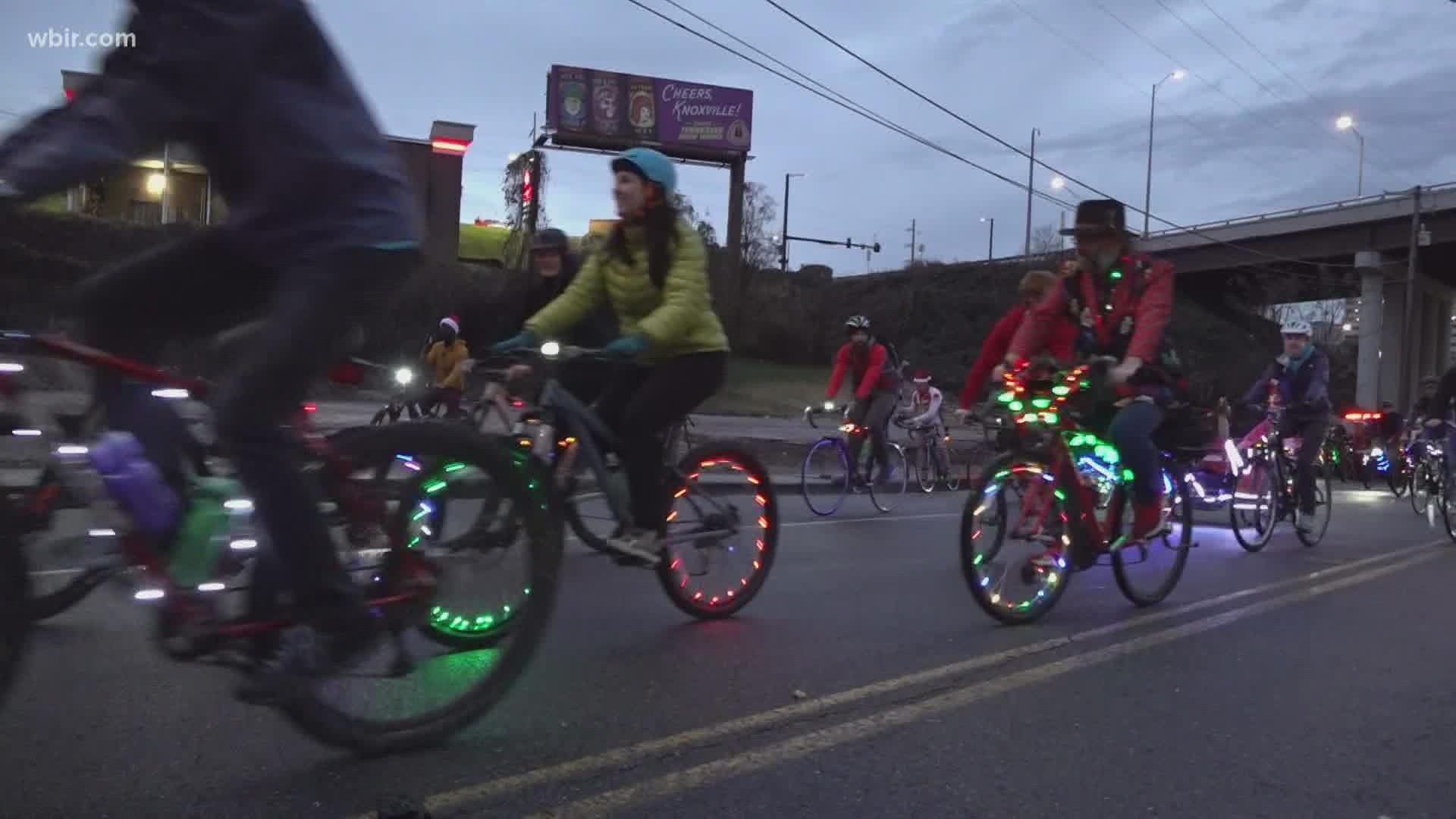 The bike route was around 5 miles long and took around an hour to ride through. Participants had a chance to enjoy festive lights along the way.