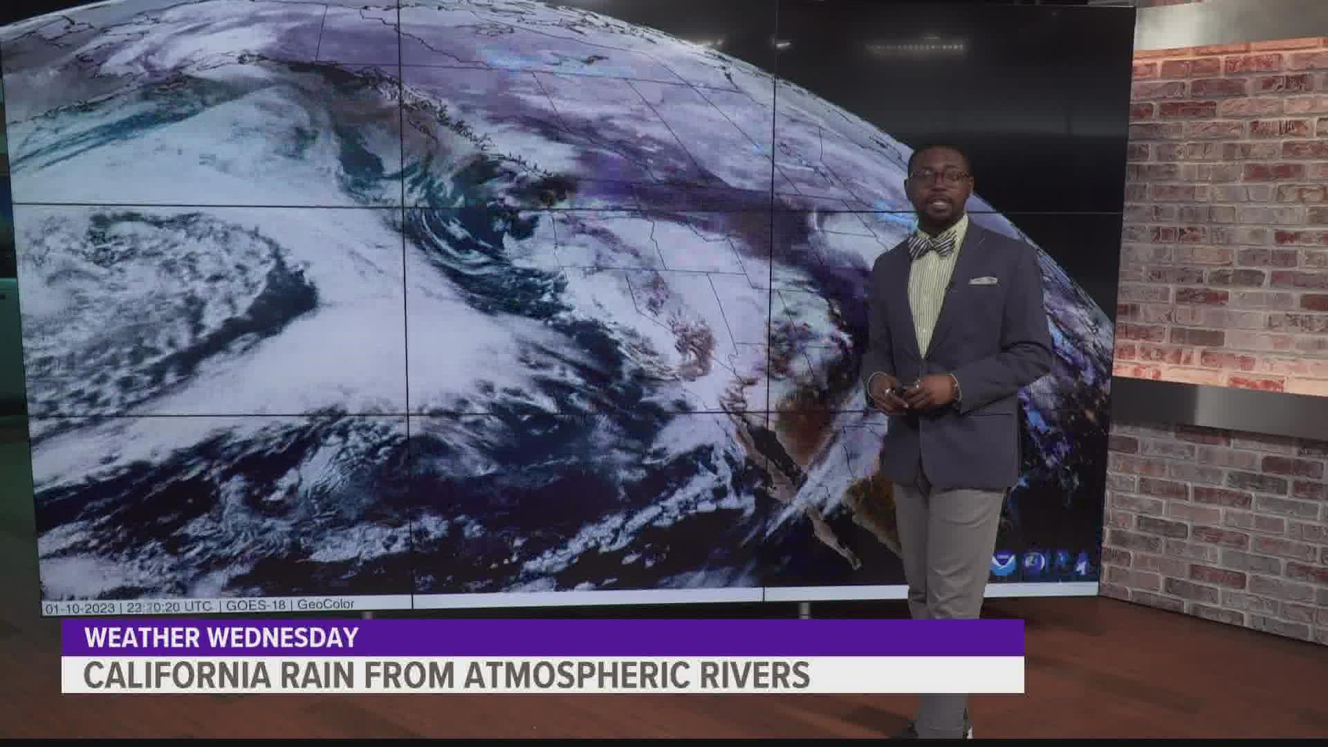 Find out about the weather pattern that's leaving the West Coast soaked.
