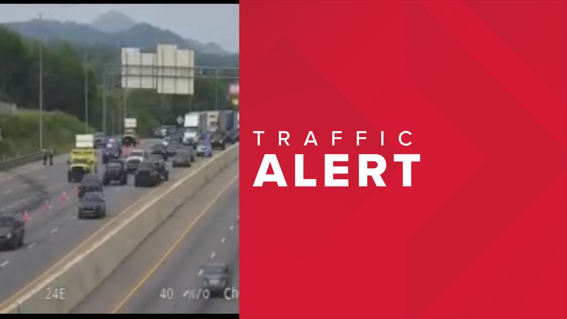 Traffic Alert: Lanes blocked on I-40 E due to motorcycle crash