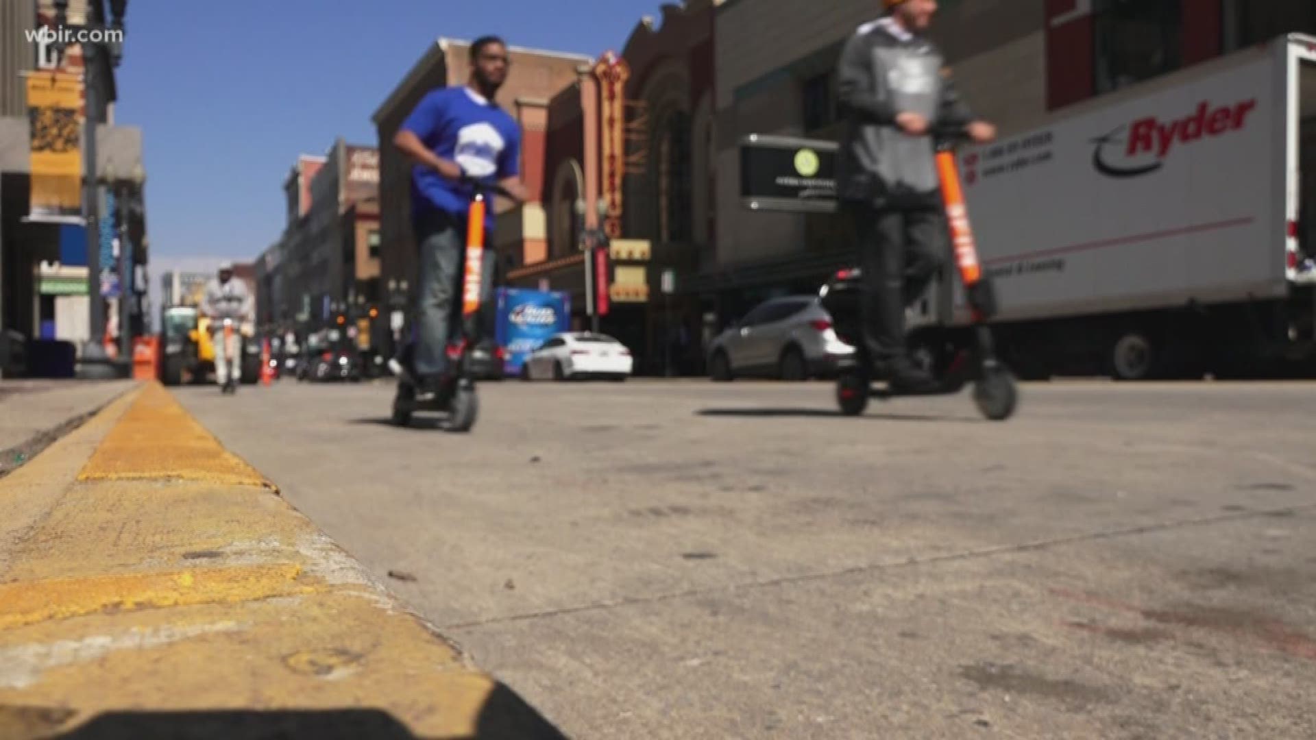 Knoxville's new electric scooters launched Wednesday, but that evening they hit the breaks for a bit.