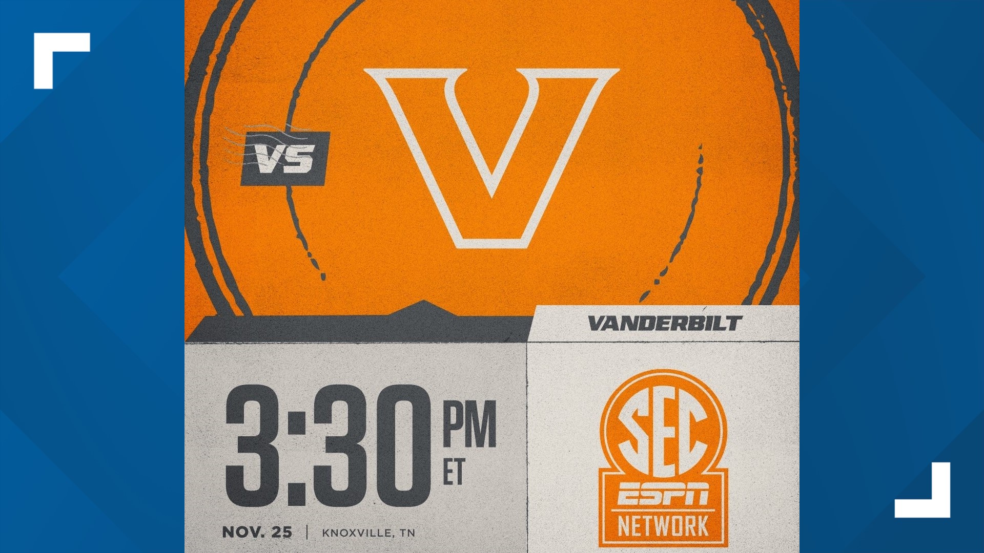 Kickoff time announced for UT vs. Vanderbilt game on Nov. 25