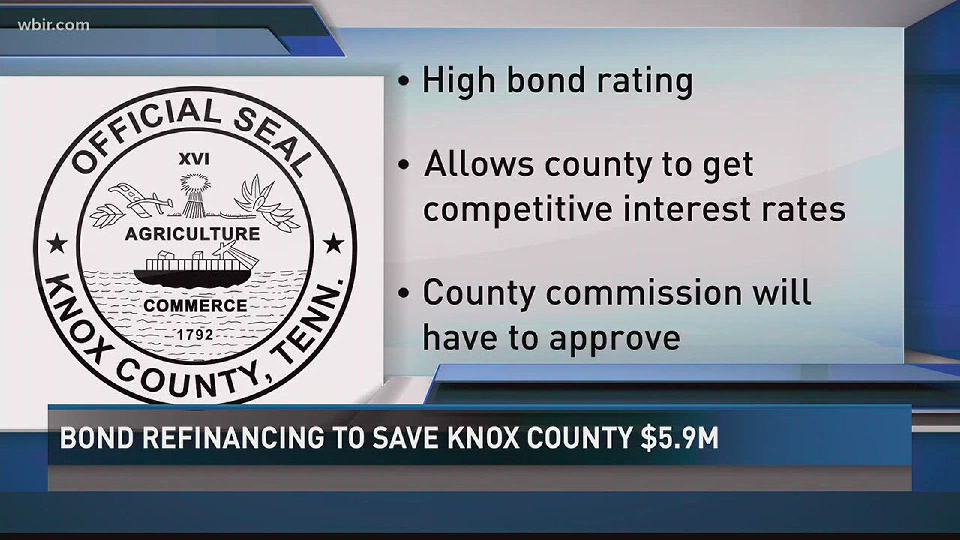 The Mayor's Office says Knox County's high bond rating allows the county to secure competitive interest rates in the bond market.
