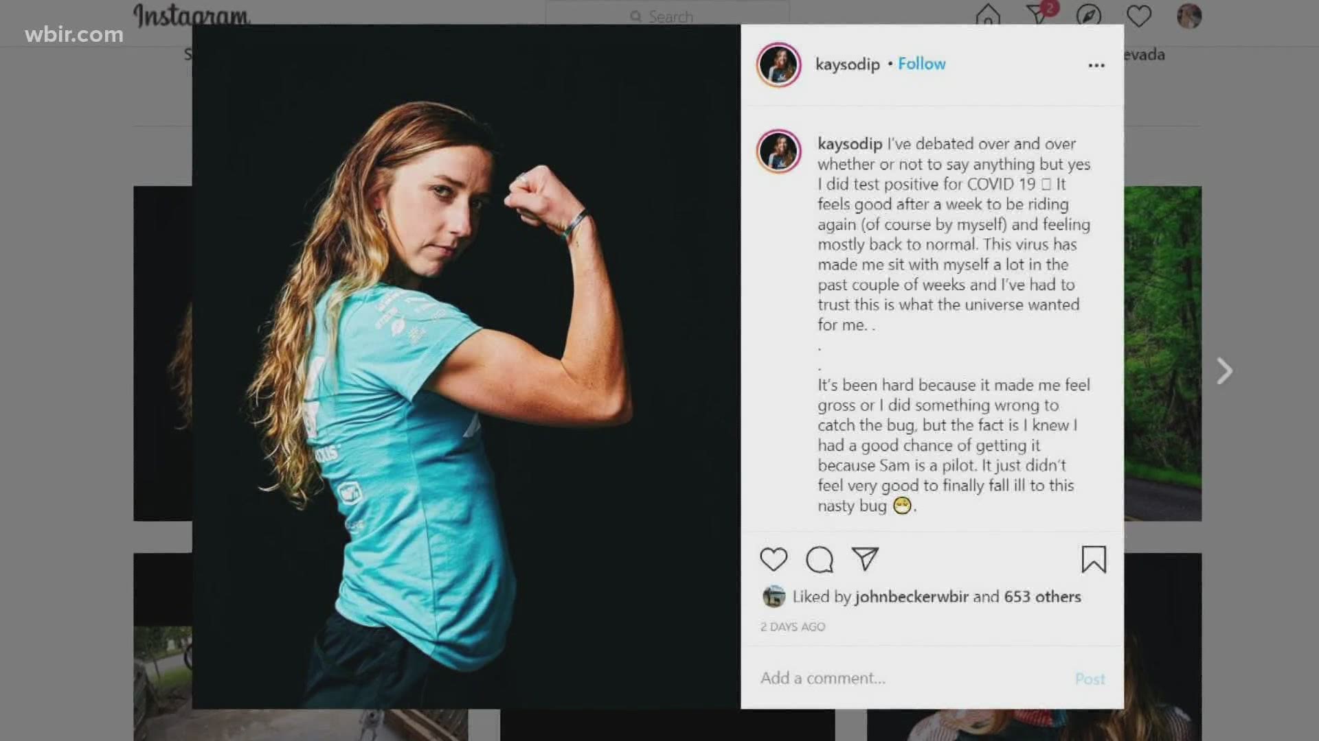 A Knoxville-based professional athlete is going public about her experience with COVID-19.