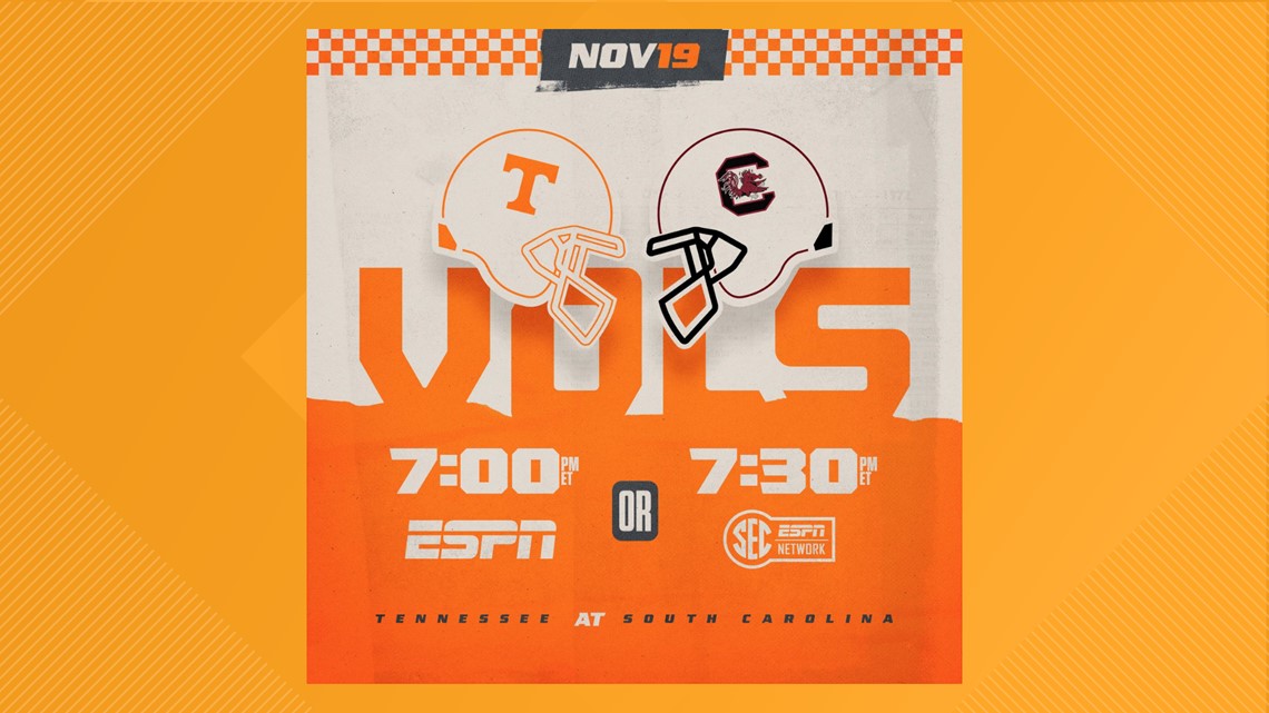 Kickoff time announced for Tennessee vs. South Carolina