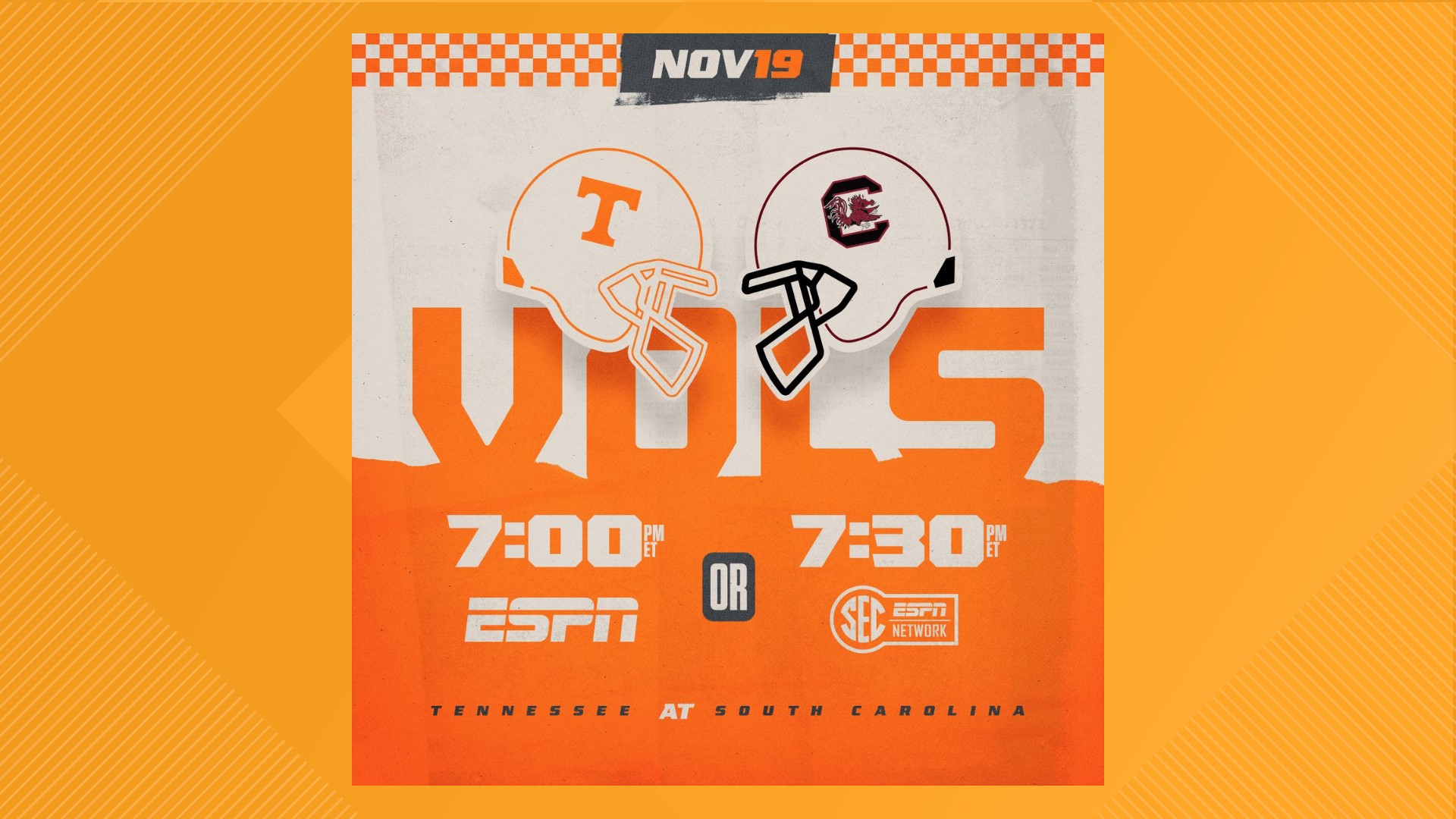 Kickoff time announced for Tennessee vs. South Carolina