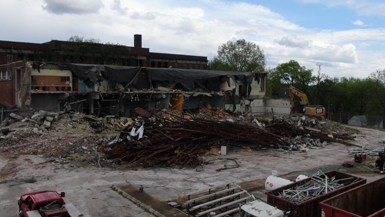 Demolition underway for abandoned Rule High School