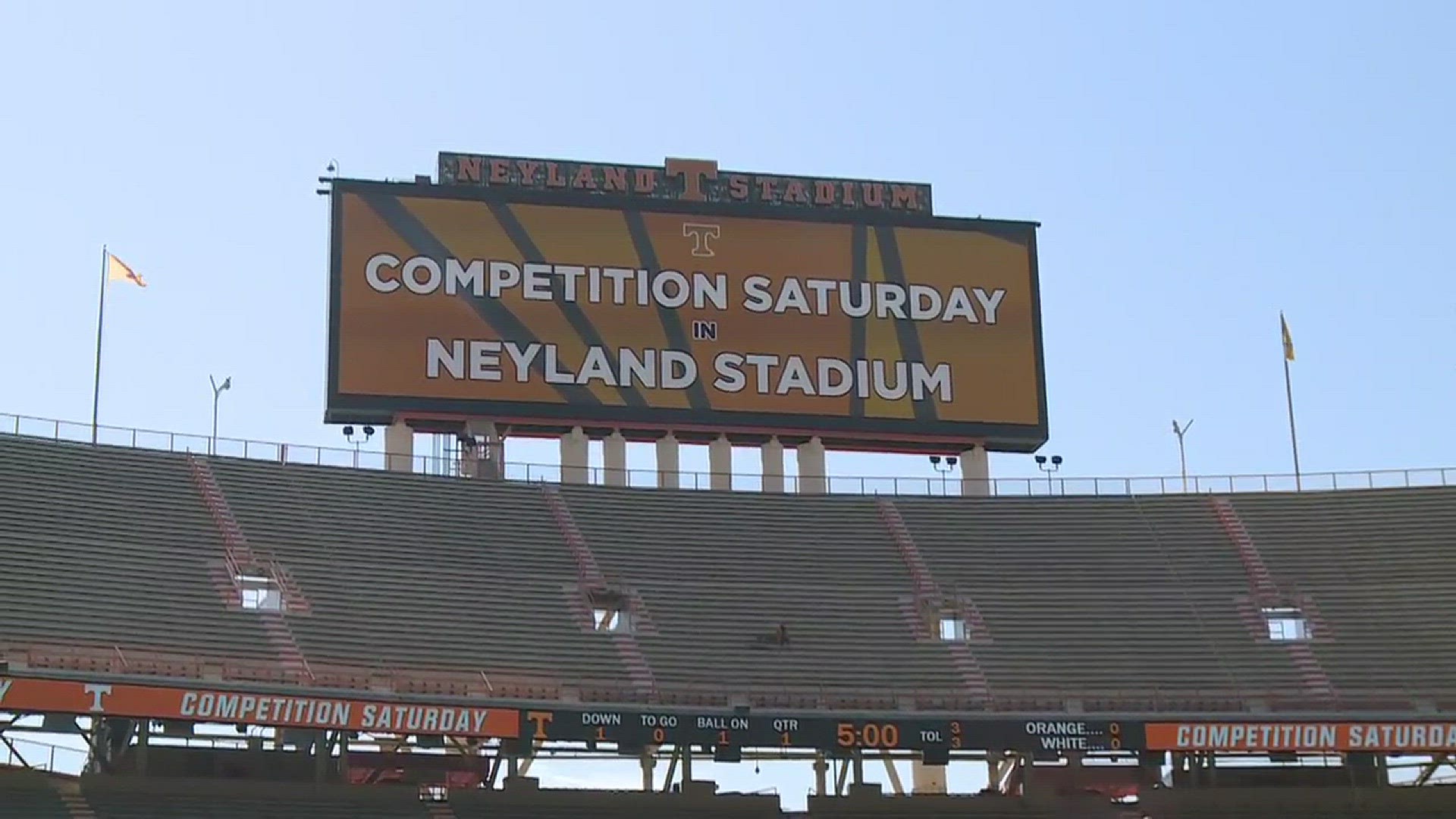 Video from Tennessee's Saturday spring practice at Neyland Stadium.