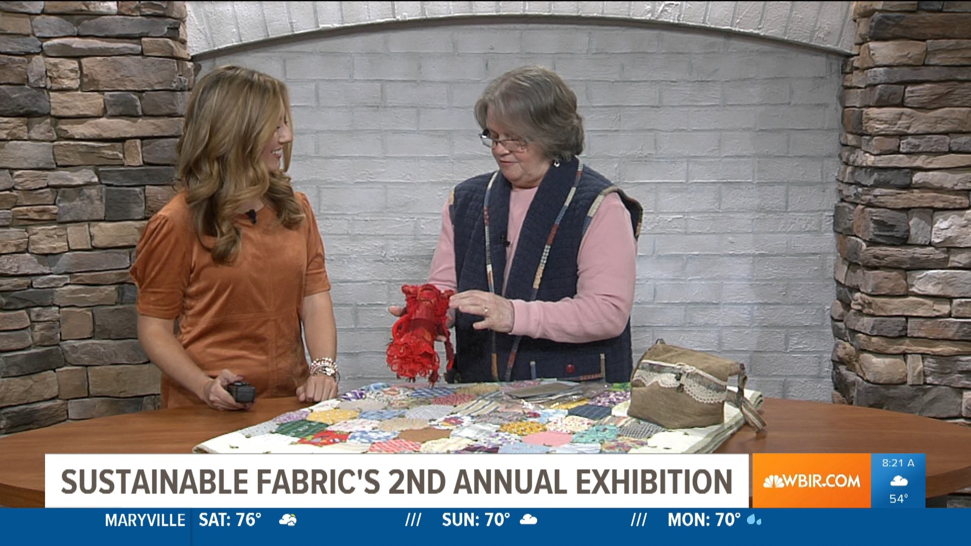 The Sustainable Fabric Workshop Exhibition is at 522 Maryville Pike from 11 a.m. to 2 p.m. on Saturday.