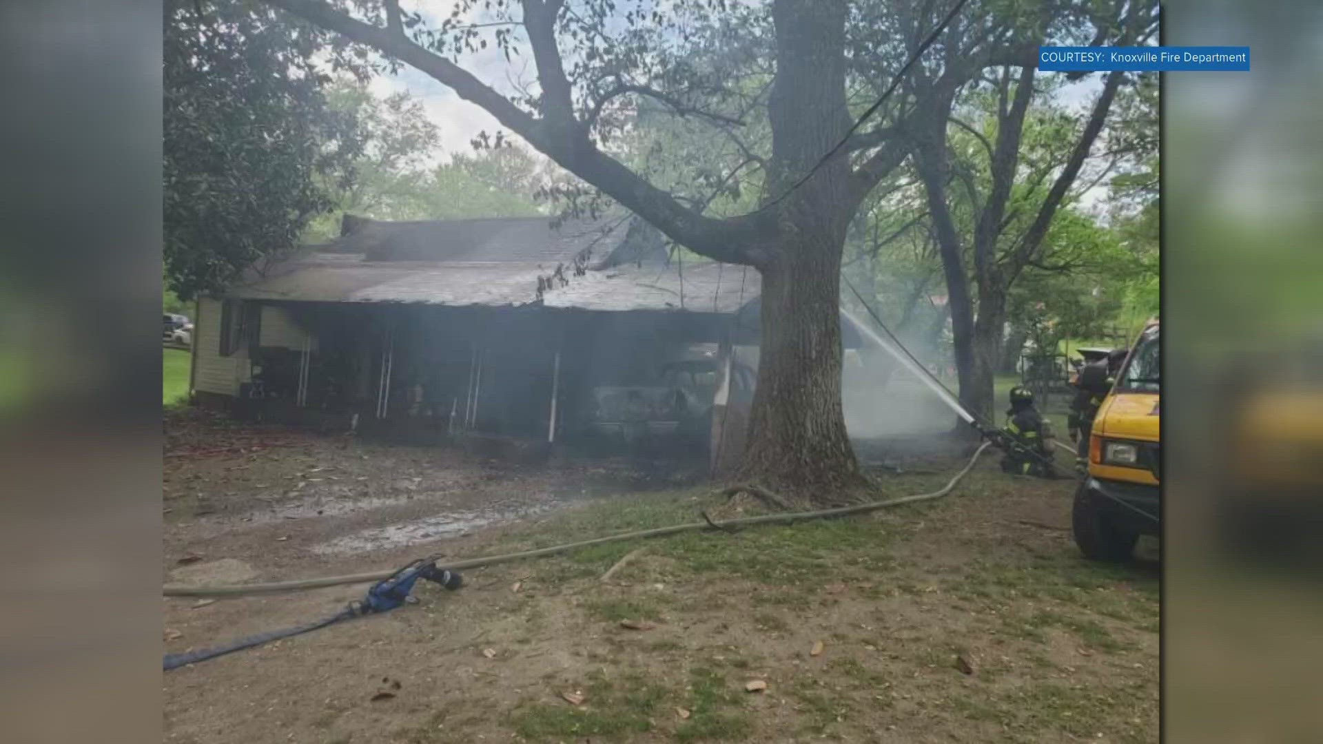 The fire happened at the 4600 block of Lonas Road. According to Knoxville Fire, the blaze started in the truck before spreading to the home.