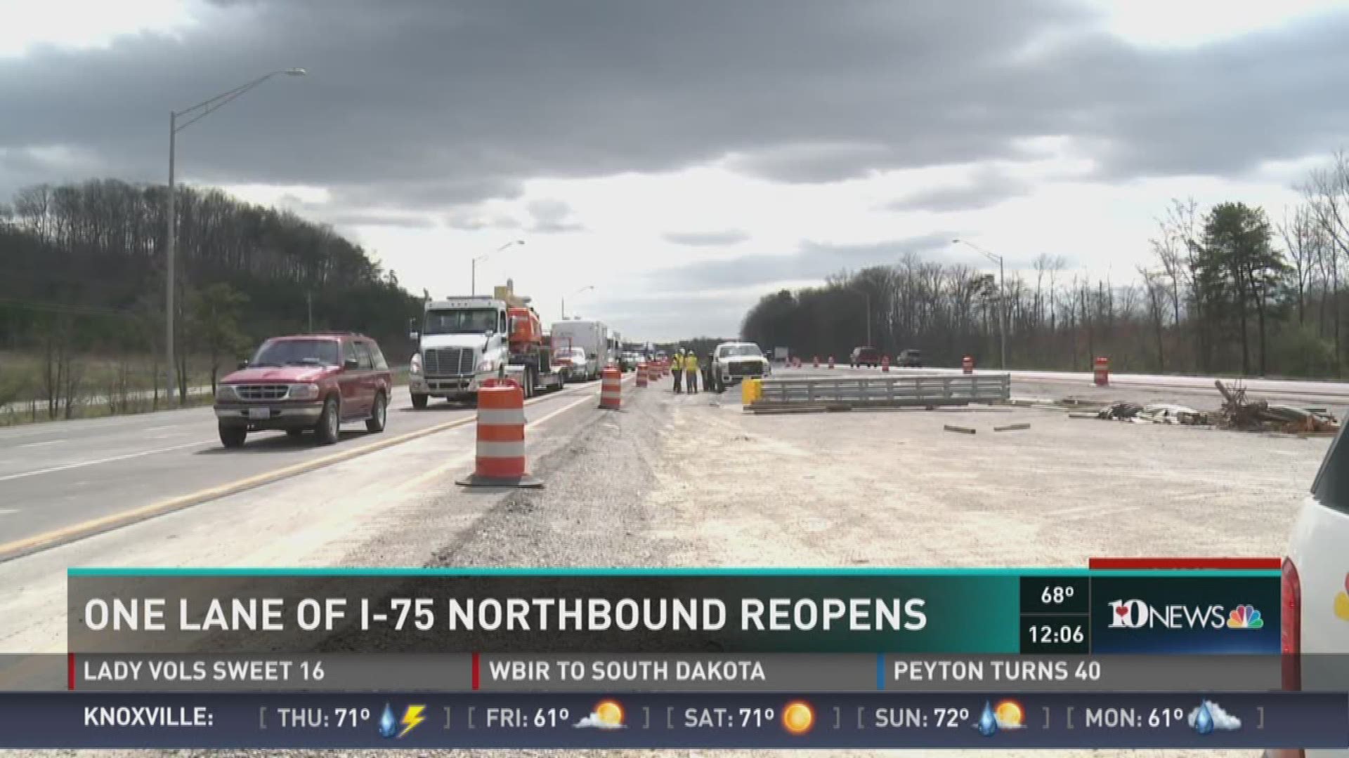 One lane of I-75 North in Campbell County reopened on Thursday morning.