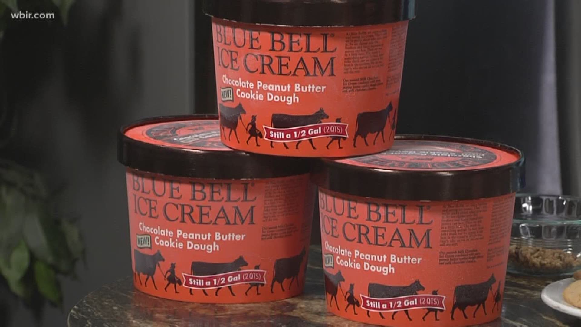 Blue Bell Ice Cream came on the show to show us how to make ice cream sandwiches with their newest ice cream flavor. RECIPE: 1 half gallon of Blue Bell Chocolate Peanut Butter Cookie Dough Ice CreamPeanut Butter Cookies*Assorted ToppingsPlace a scoop