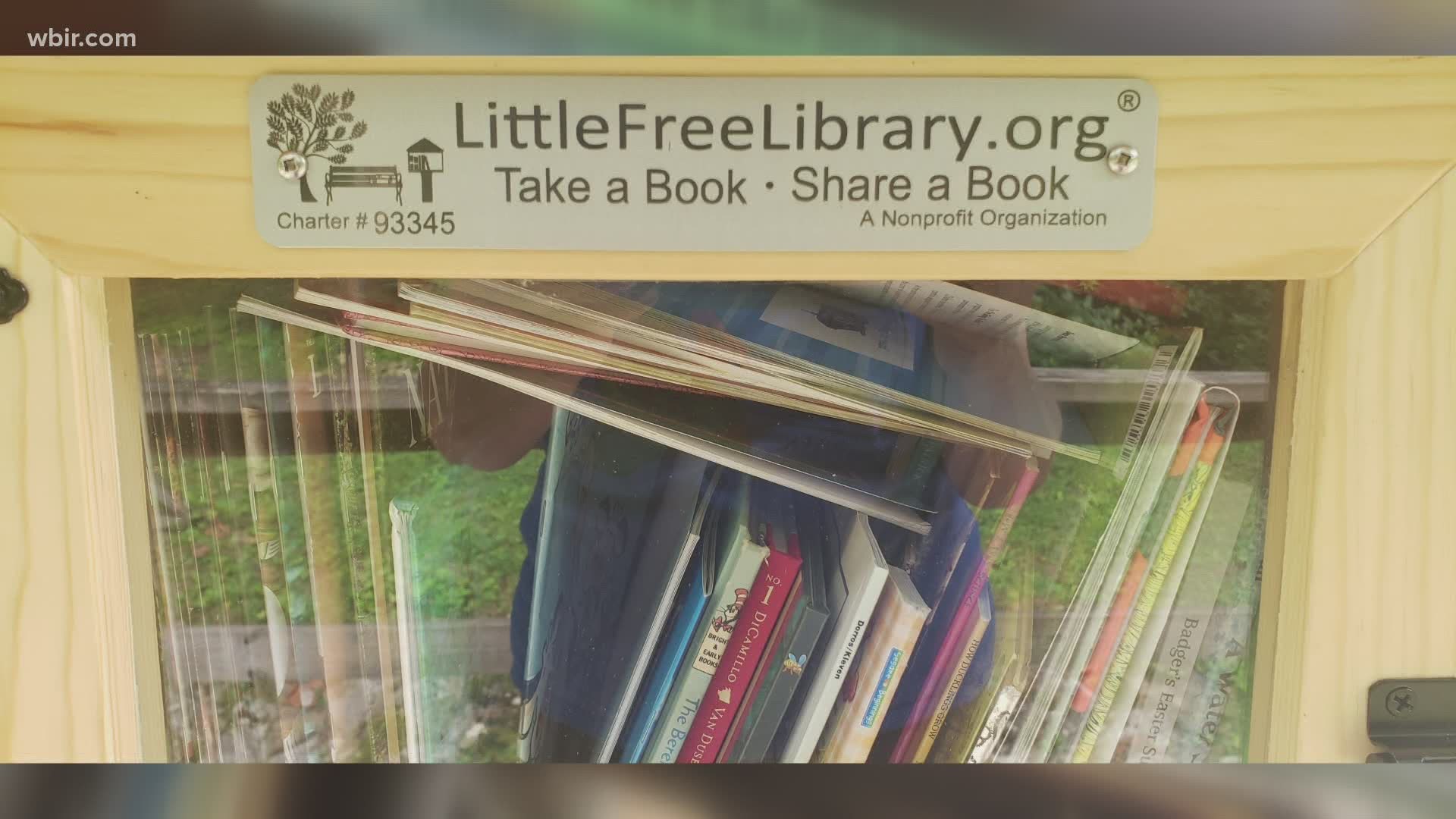 The Little Free Library is on the kiosk by the Visitors Center at the UT Arboretum in Oak Ridge near the Nature Book Trail.