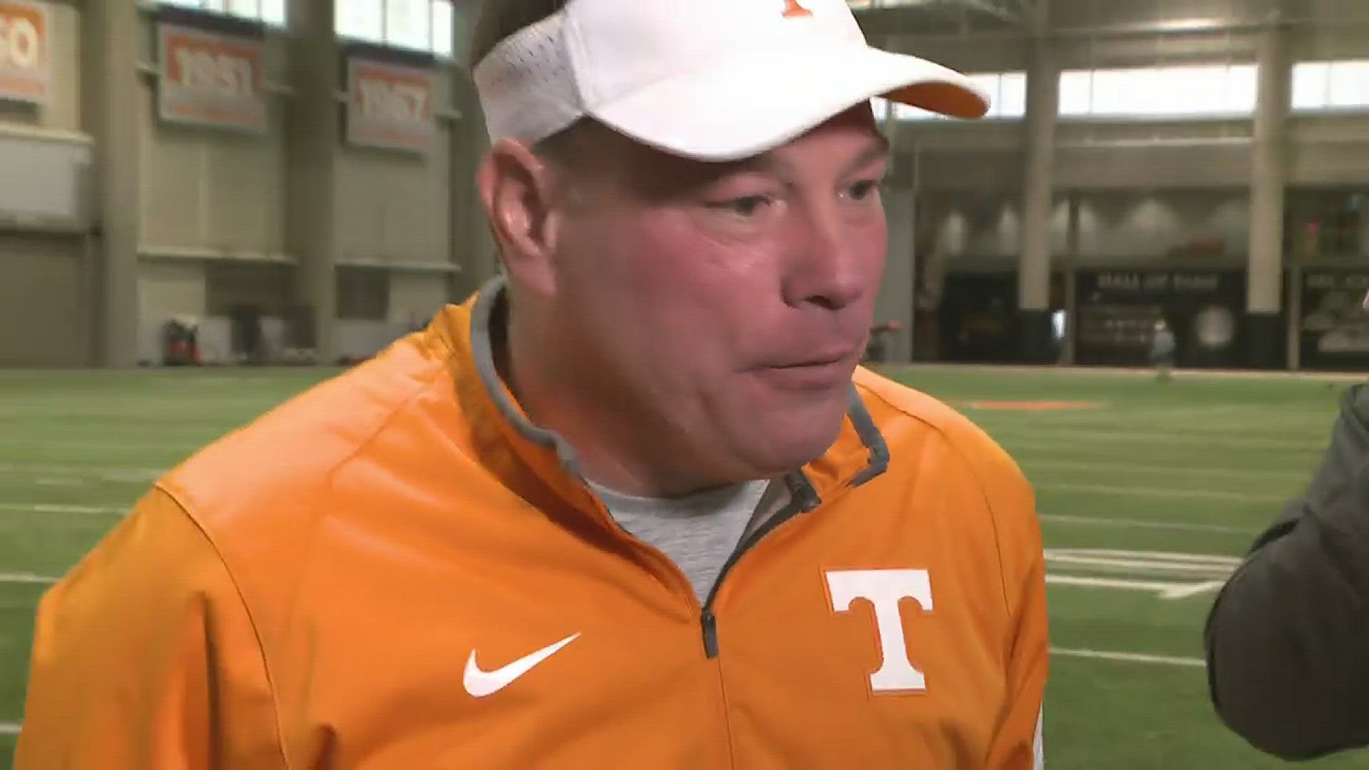 Butch Jones speaks to the media following Tuesday's practice in preparation for the Music City Bowl game versus Nebraska.