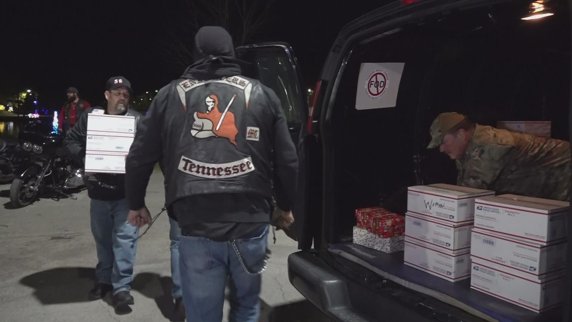 The "Knoxville Roughnecks Motorcycle Club" gathered donations and will send care packages to servicemembers deployed overseas for the fifth year in a row.