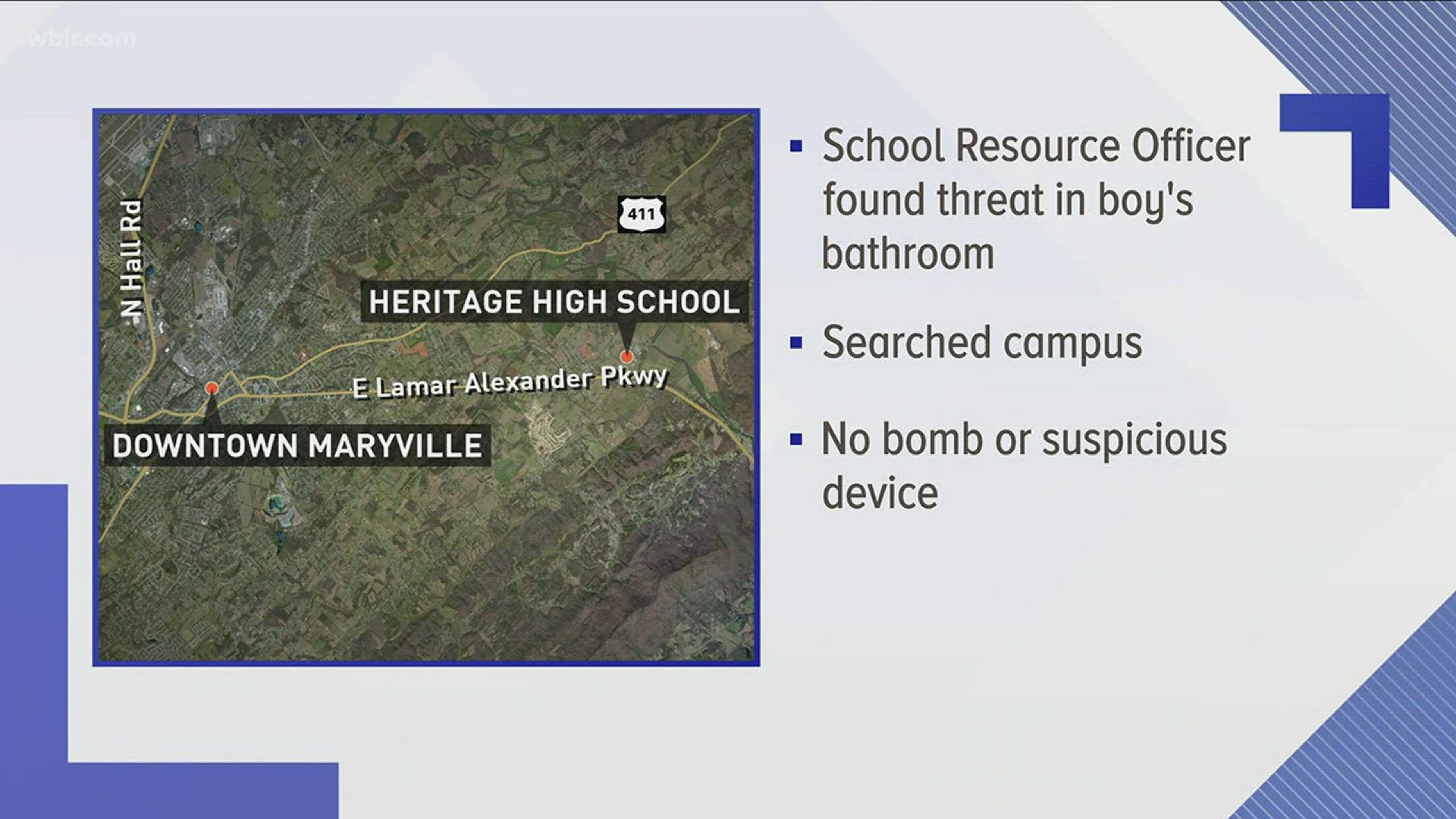 Feb. 20, 2018: The Blount County Sheriff's Office is investigating a bomb threat found at Heritage High School.