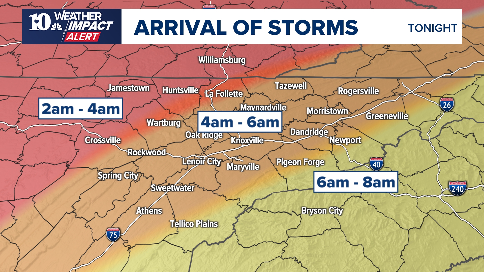 WEATHER IMPACT ALERT FOR SUNDAY NIGHT THROUGH MONDAY