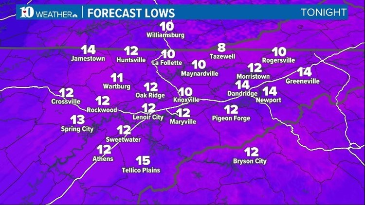 Record-breaking low temperatures expected tonight; Black ice is possible on area roads