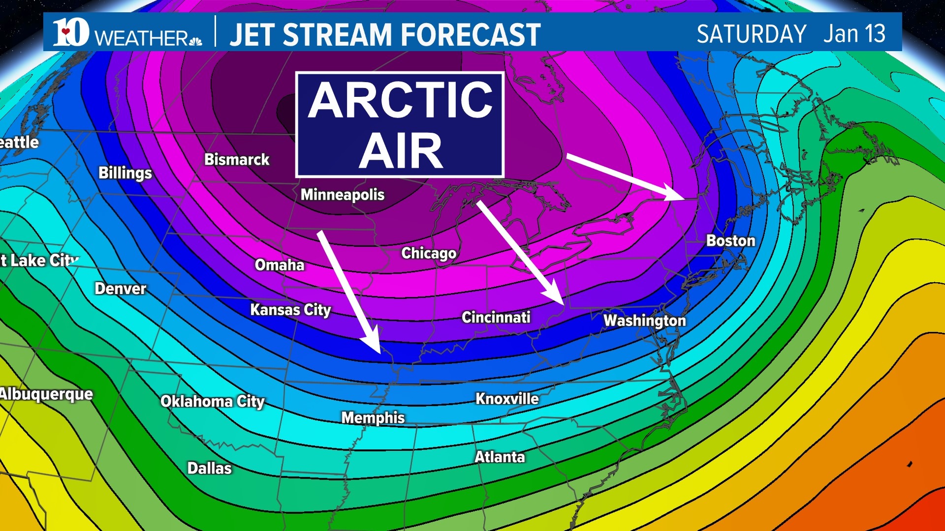 Ready or not, here it comes! An Arctic Outbreak will allow frigid air to pour into the United States by this weekend.