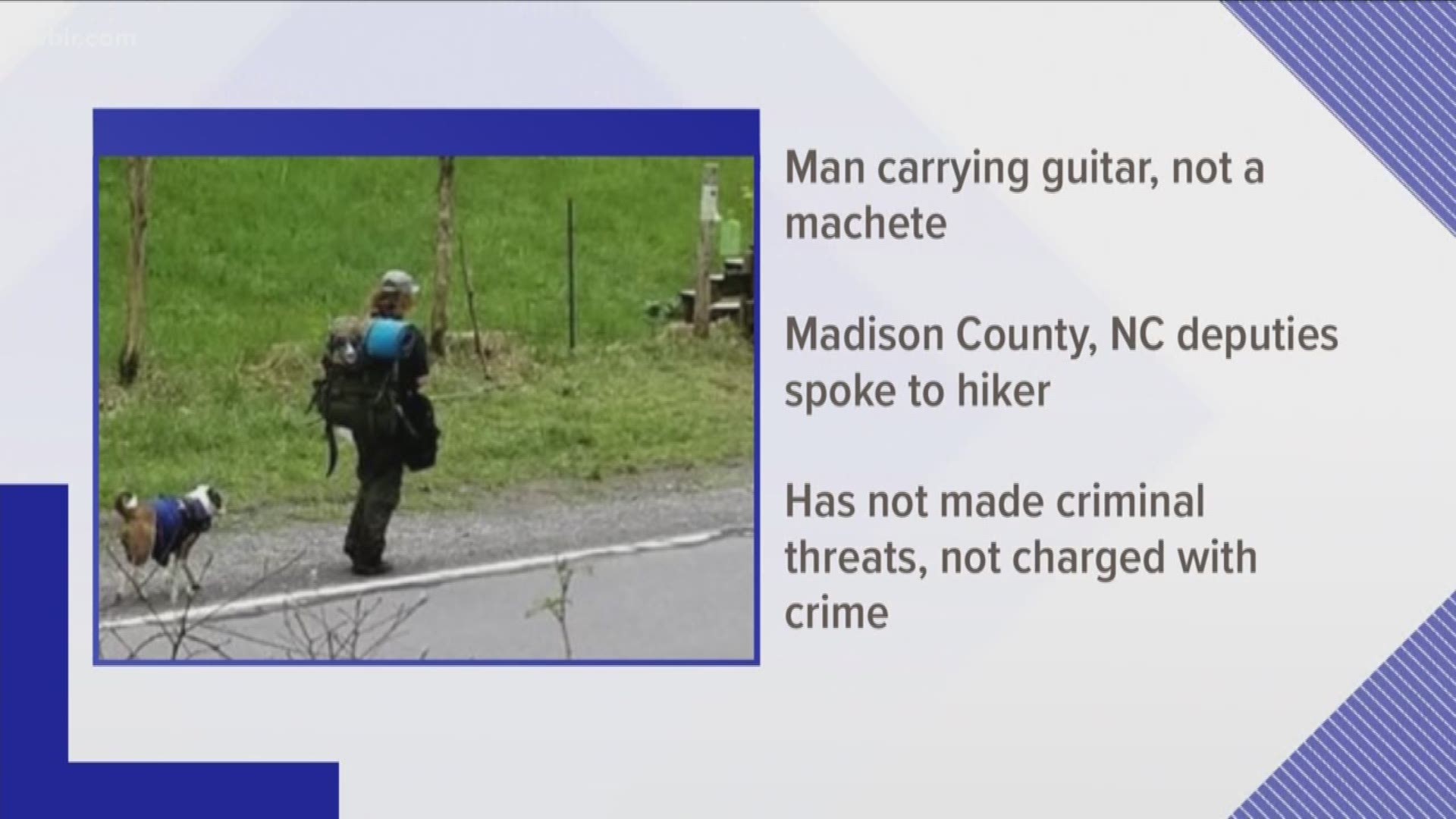 Authorities say reports of a man threatening hikers on the Appalachian Trail are not true.