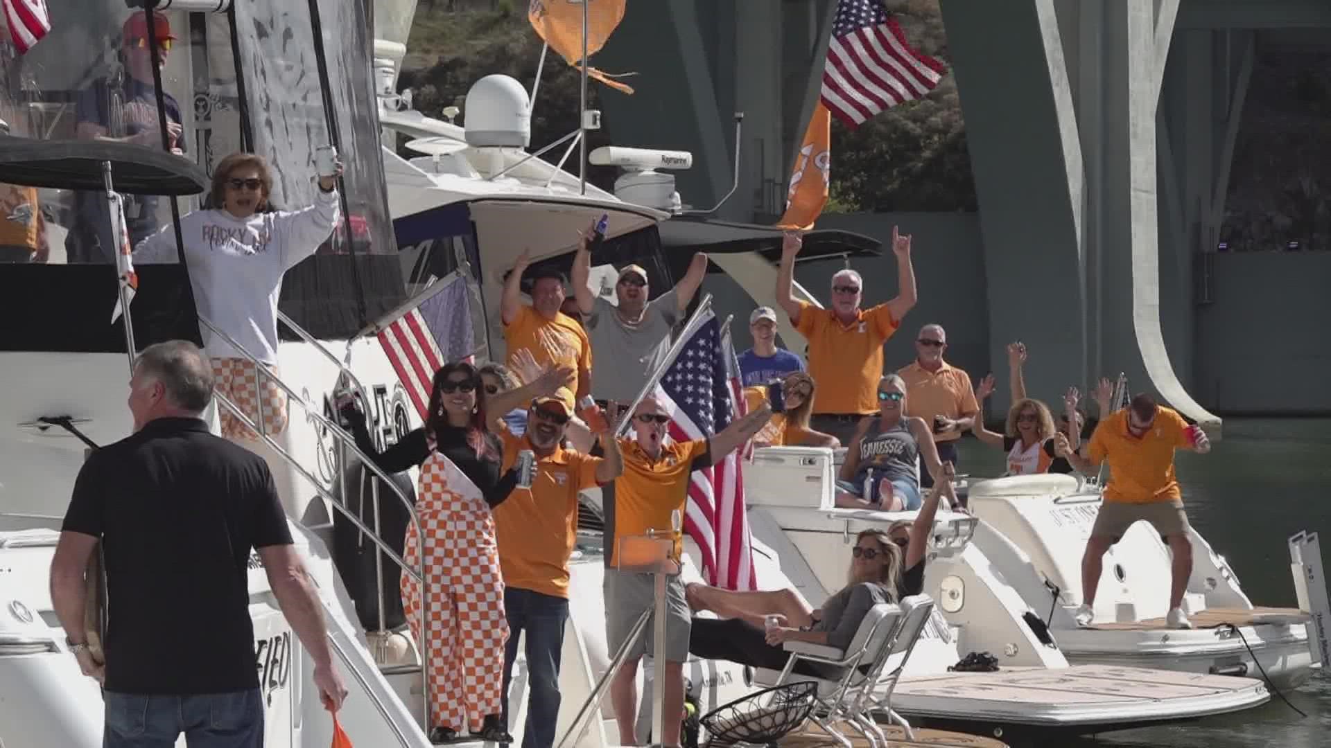 It was a beautiful day to "sailgate" on the Tennessee River. For 60 years, boaters have gathered to party and cheer on the Big Orange from the water.