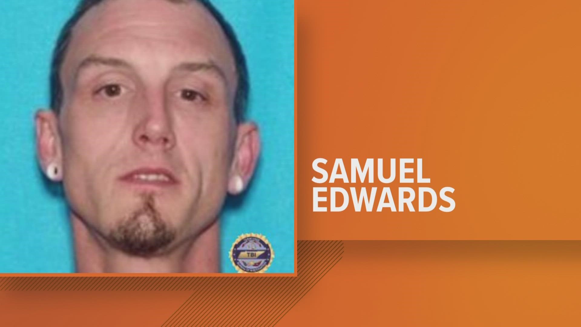 The Tennessee Bureau of Investigation says Samuel Edwards was accused of shooting a police officer in Middle Tennessee.