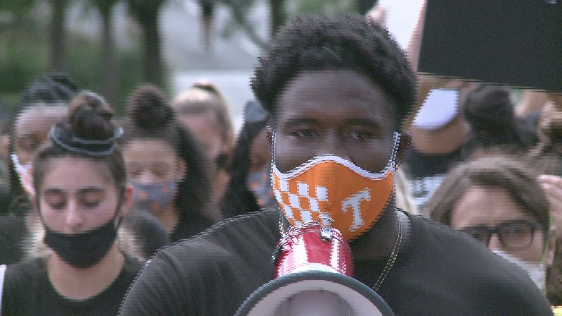 UT student-athletes led a march on campus against systemic racism Saturday. Different teams with hundreds of students, coaches and school leaders joined in.
