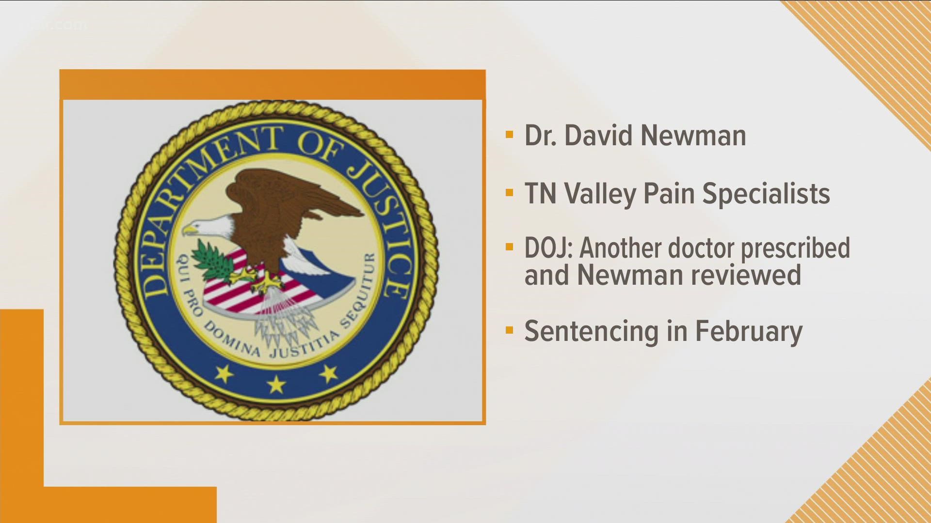 The Department of Justice says Mynatt prescribed larges doses of pain medication to patients.