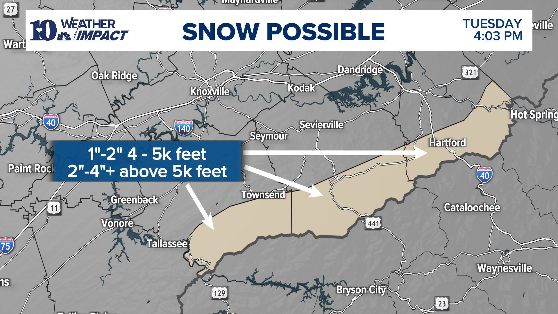 Snow expected in the Smoky Mountains of East Tennessee | wbir.com