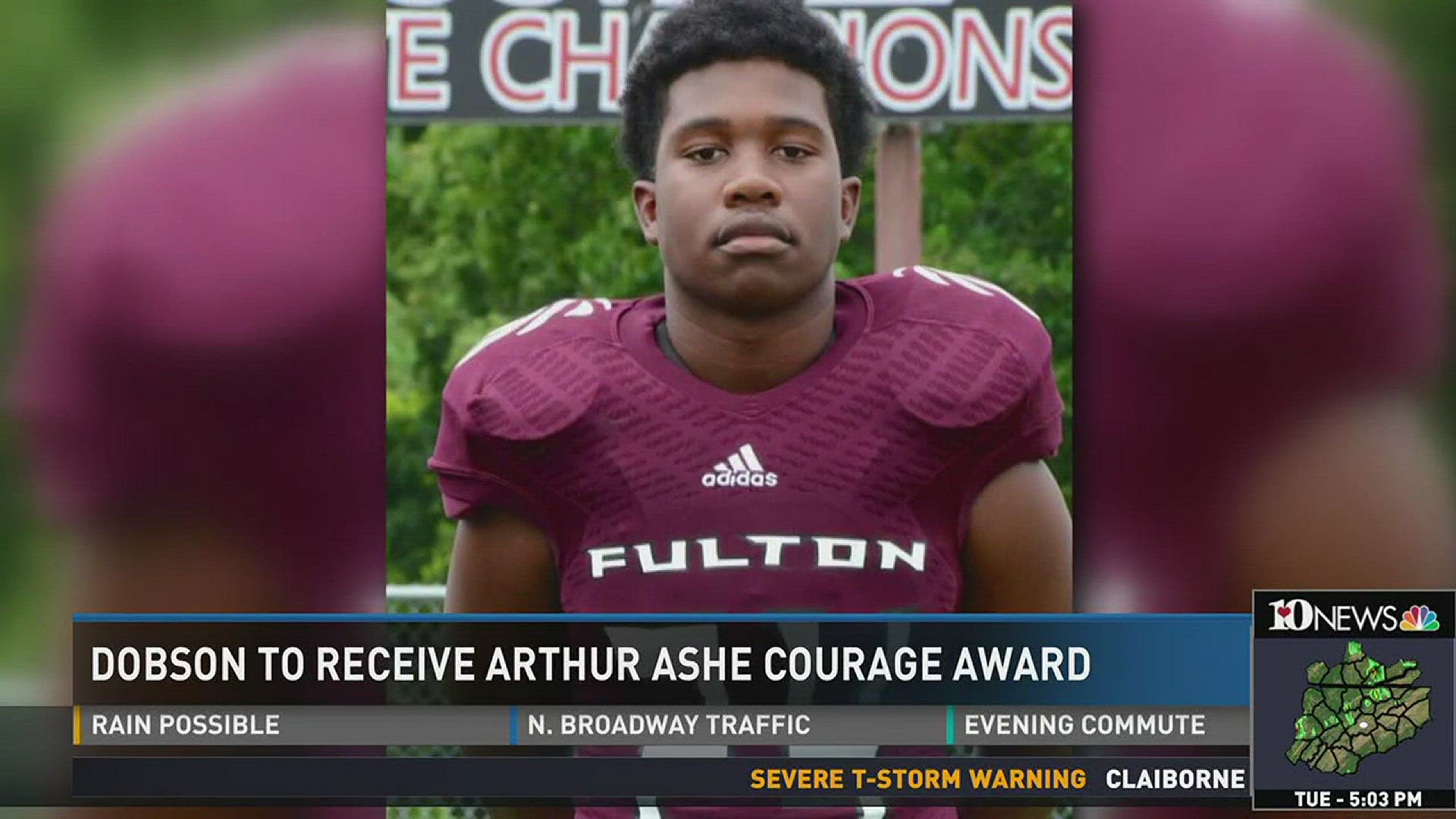 The nation will hear of Dobson's sacrifice, when he receives the prestigious Arthur Ashe Courage Award next month, at the ESPYs.