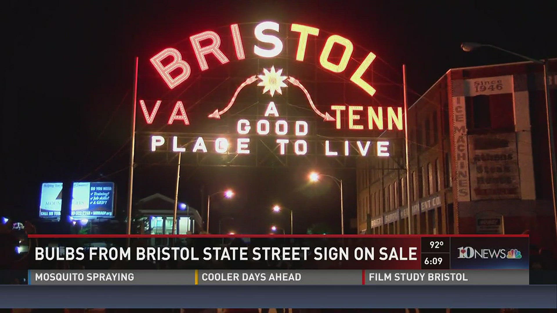 Sept. 13, 2016: The orange and maroon light bulbs that lit the iconic State Street sign for the Battle at Bristol are now on sale for $10 each.