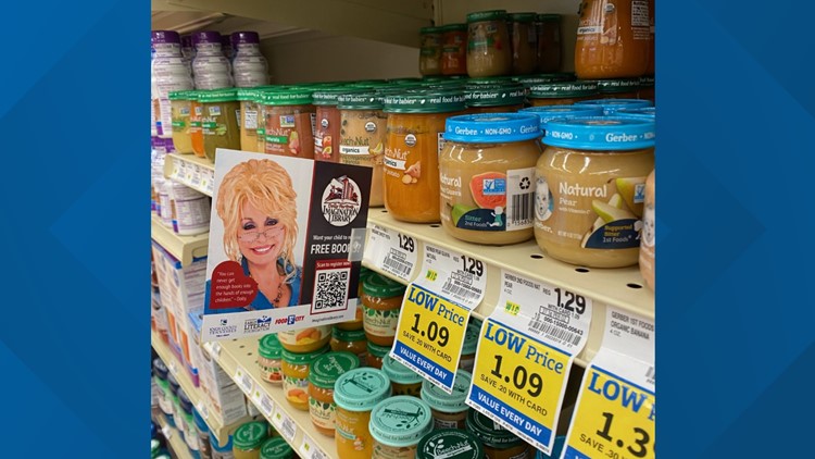 You can now sign up for Dolly Parton's Imagination Library at some grocery stores