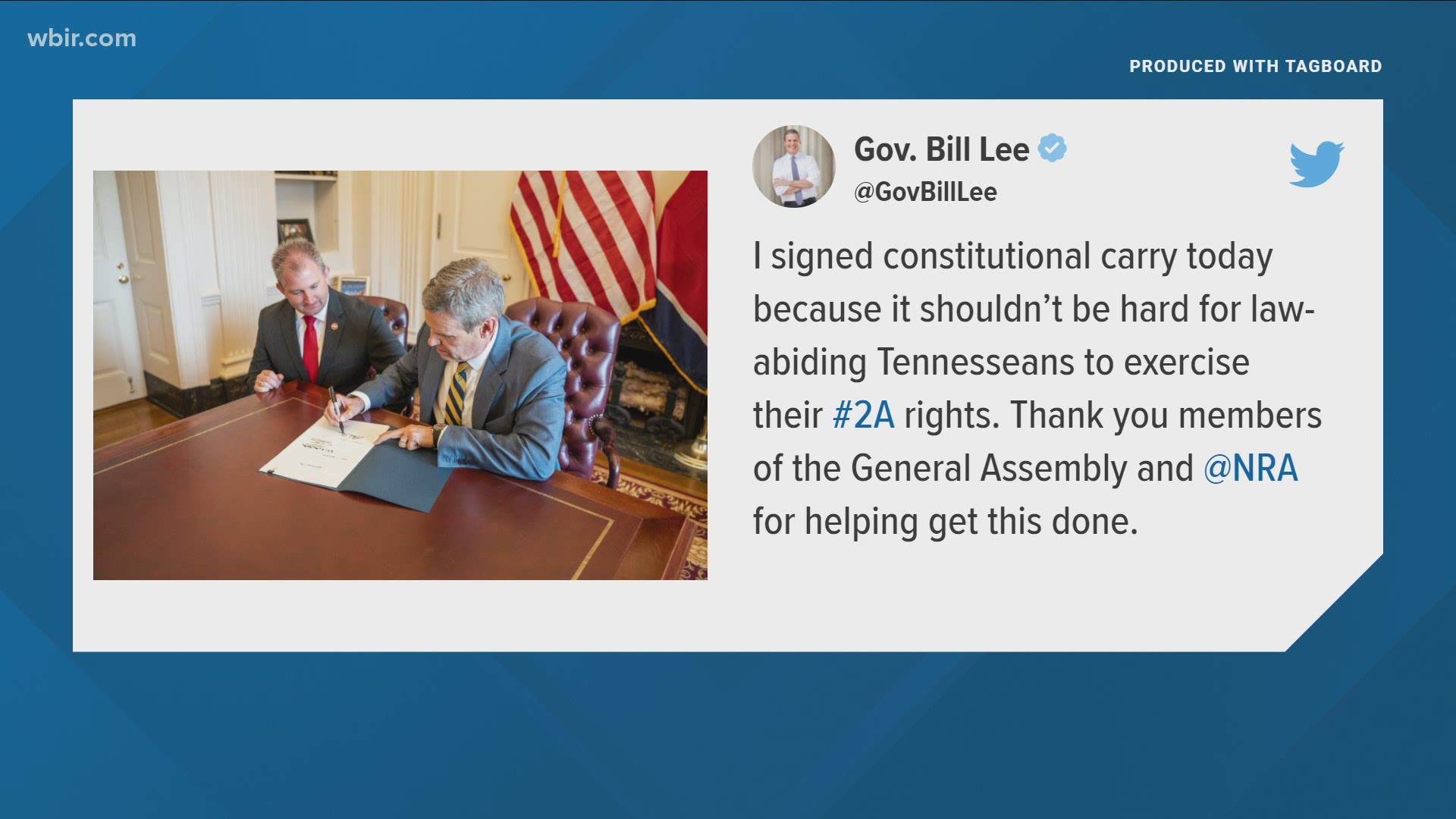 Governor Bill Lee Signs Constitutional Carry Bill Into Law 3450