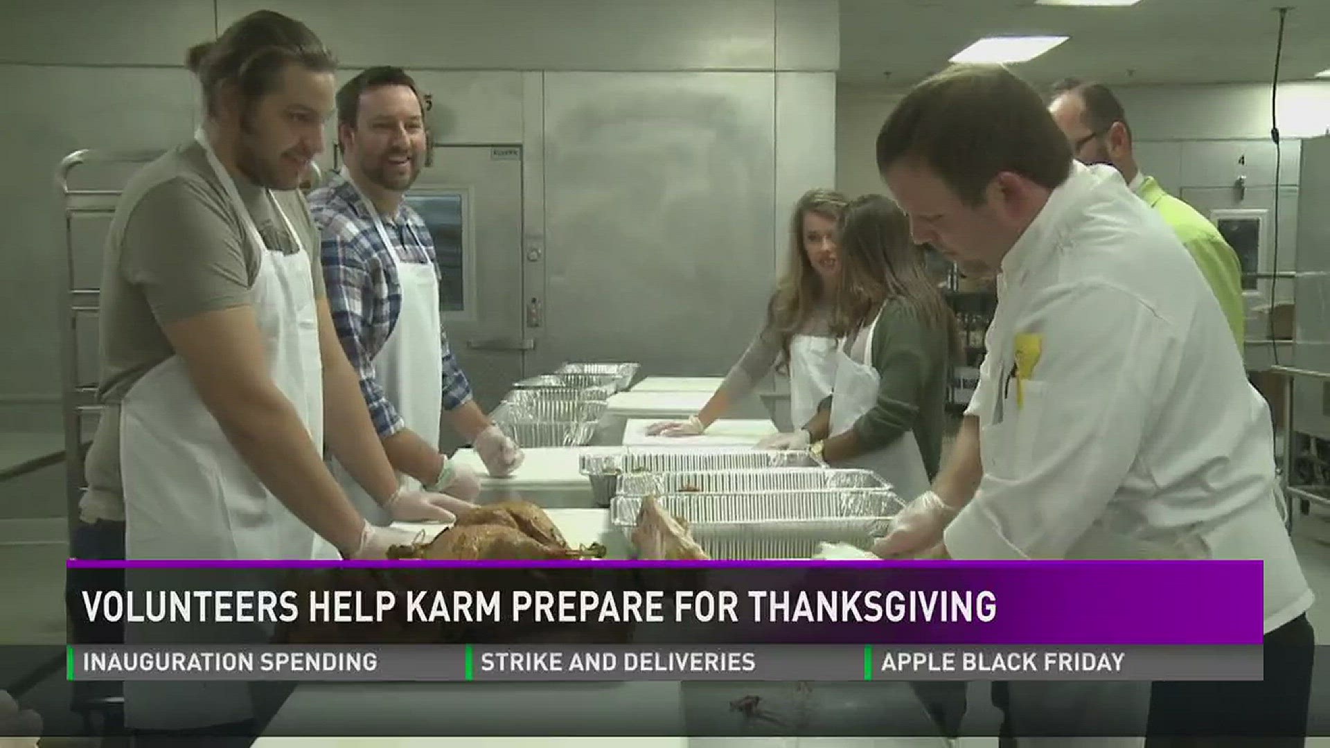 Nov. 23, 2016: Volunteers are helping Knox Area Rescue Ministries get ready for their big Thanksgiving Day meal.