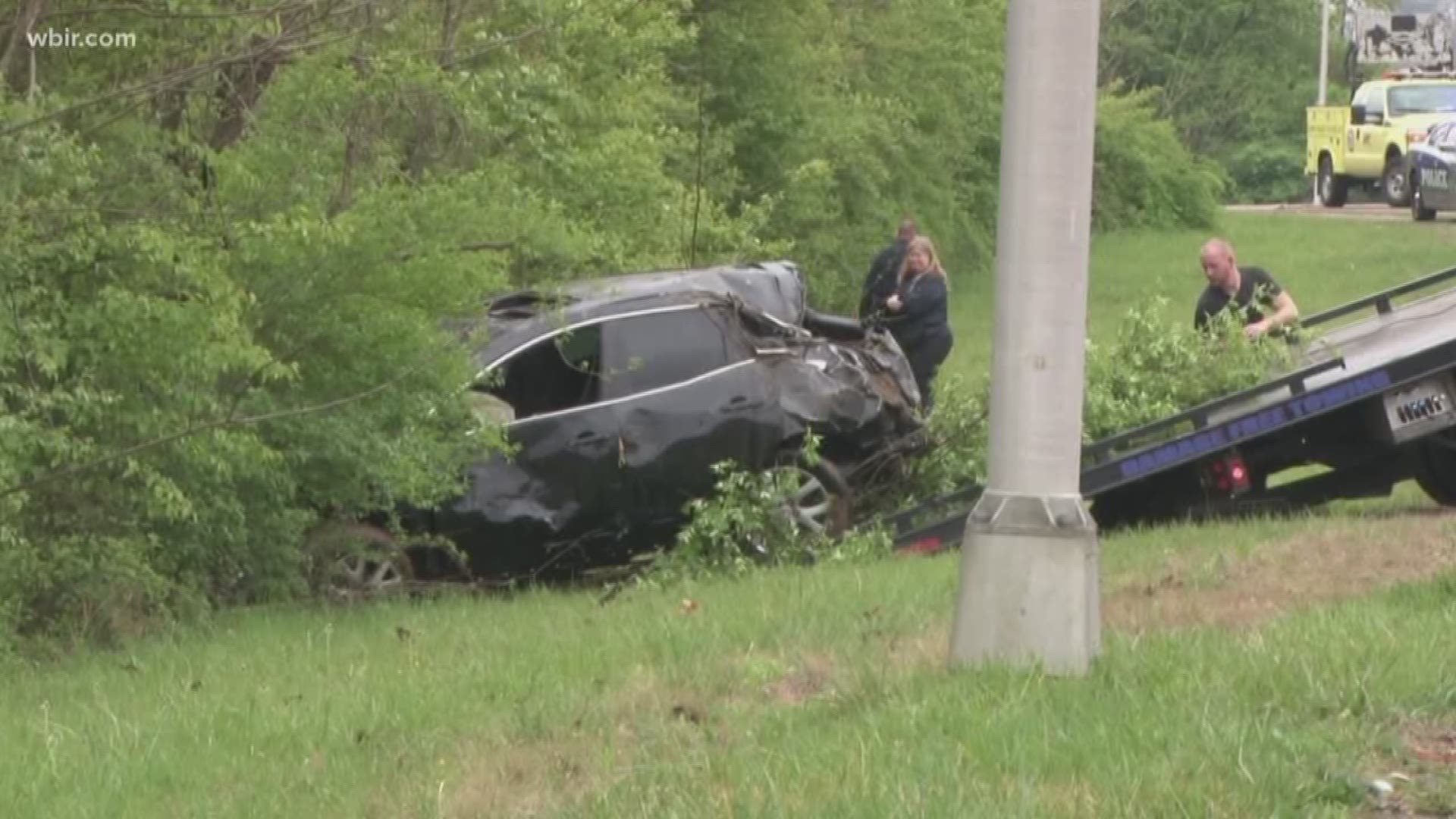 According to Knoxville Police, the driver was speeding and lost control of the car.