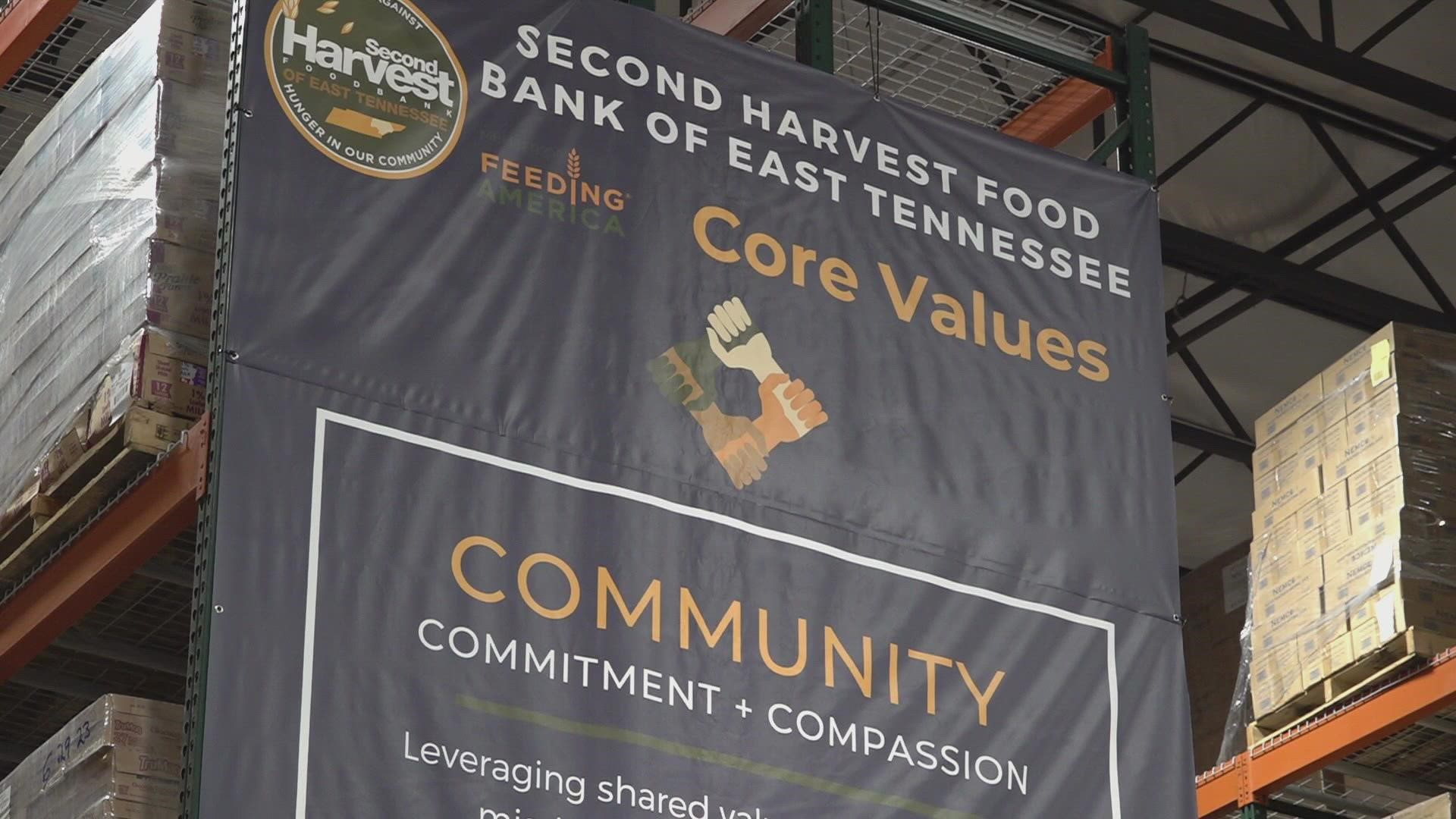 Second Harvest is stopping by different locations across East Tennessee to give away food.