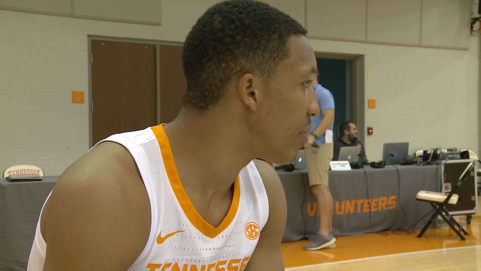 We speak with SEC player of the year Grant Williams at media day.