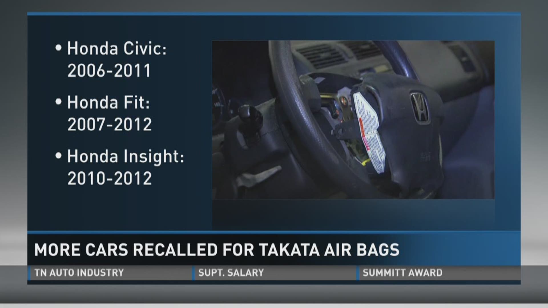 Jan. 11, 2017: More air bag recalls announced by Honda and Acura  are affecting vehicles in the United States.