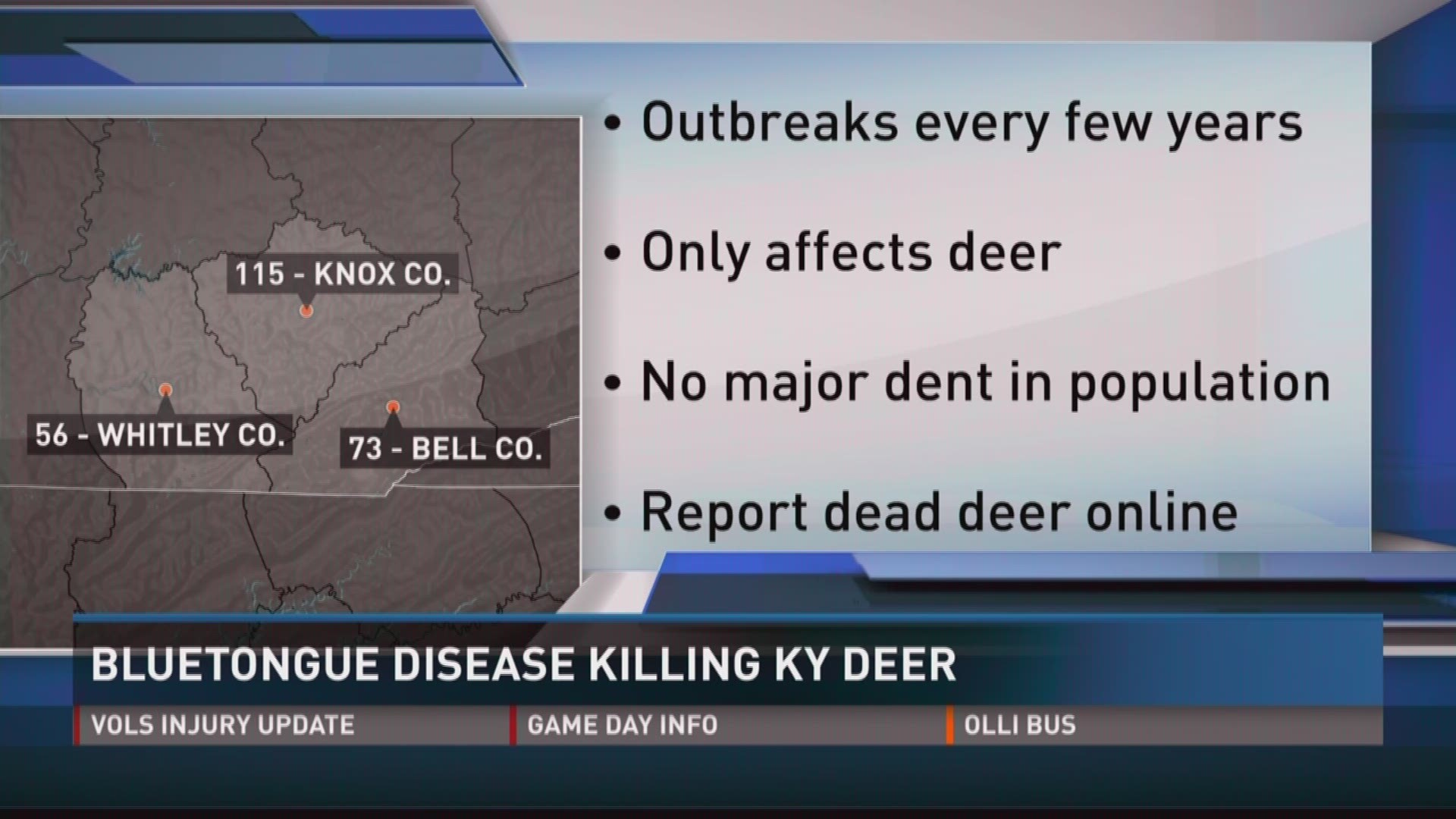 Bluetongue disease is taking its toll on the deer population in southern Kentucky.