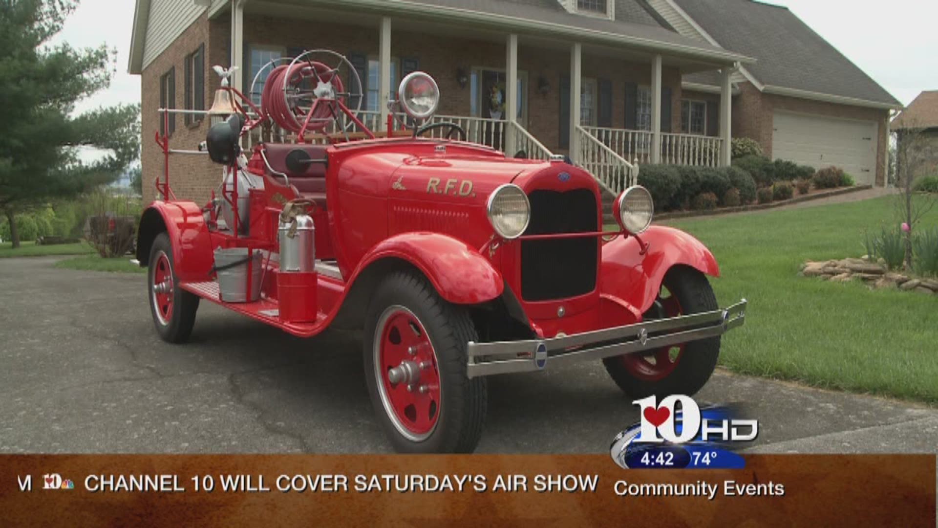 Emily Stroud interviews a couple who restored a 1929 Ford fire truck.Live at Five at 4April 14, 2016
