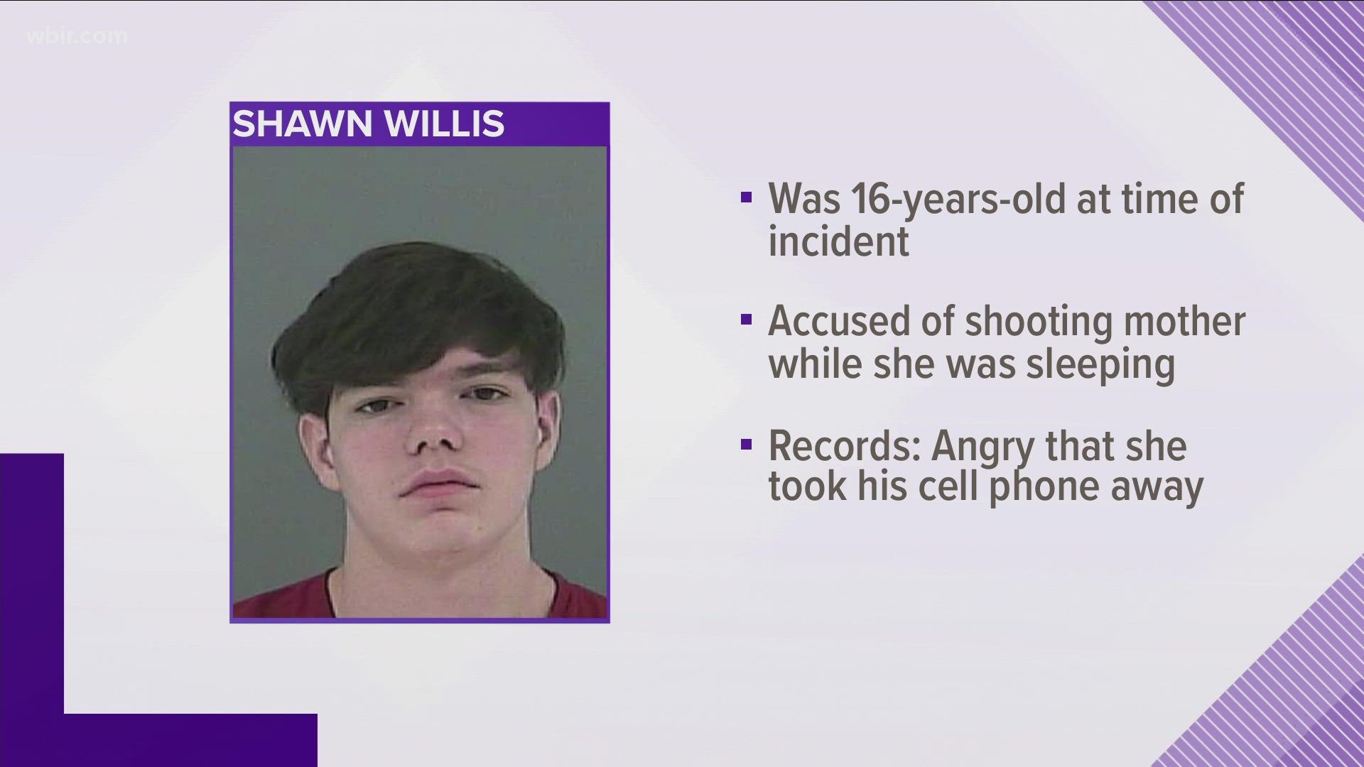 Shawn T. Willis just turned 18. He was 16 when he shot his mother to death, records state.