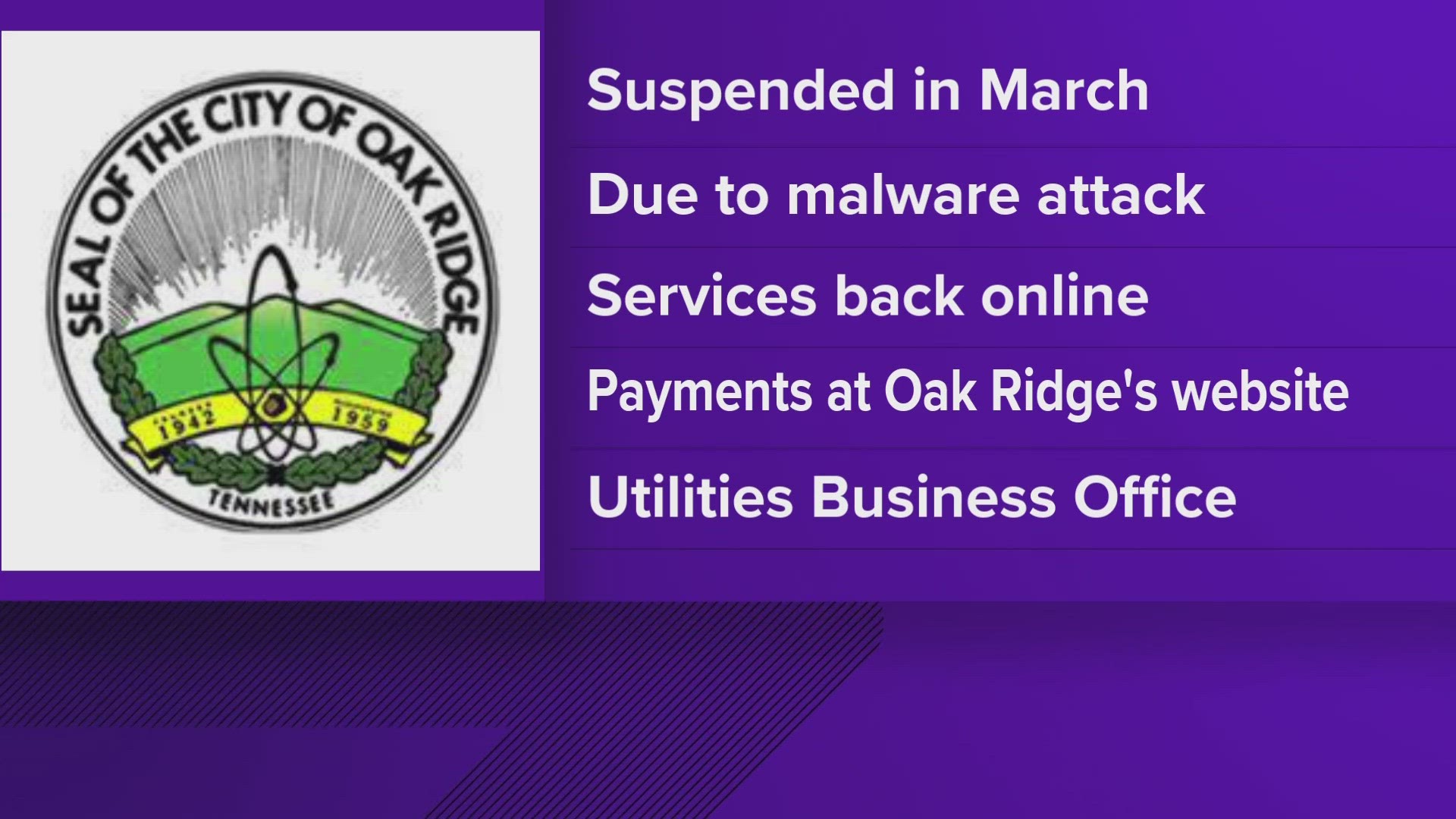 Oak Ridge customers with a past-due balance on their accounts will start seeing notices on their bills and may face service disconnection starting in September.