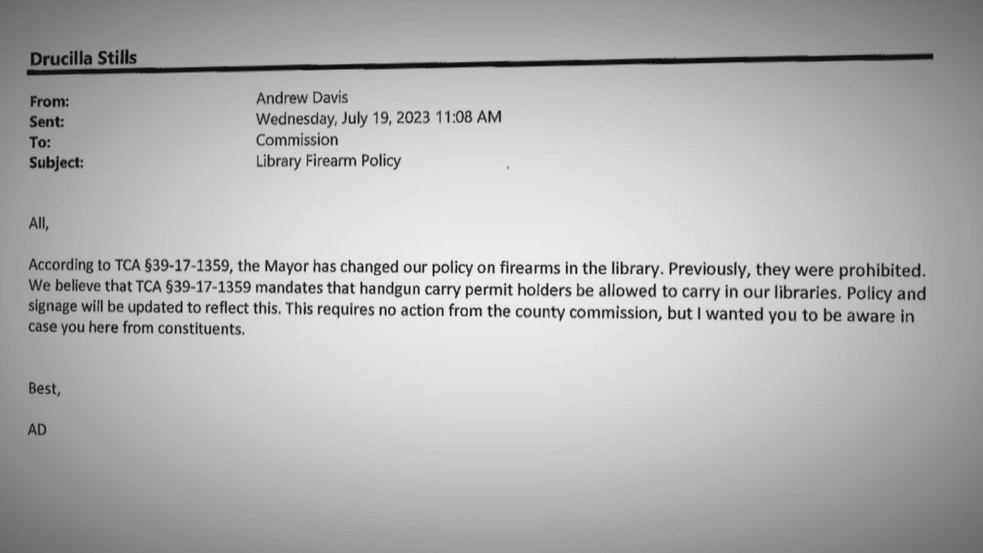 Mayor Glenn Jacobs discontinued the policy of prohibiting concealed carry in Knox County libraries late last week, according to his office.