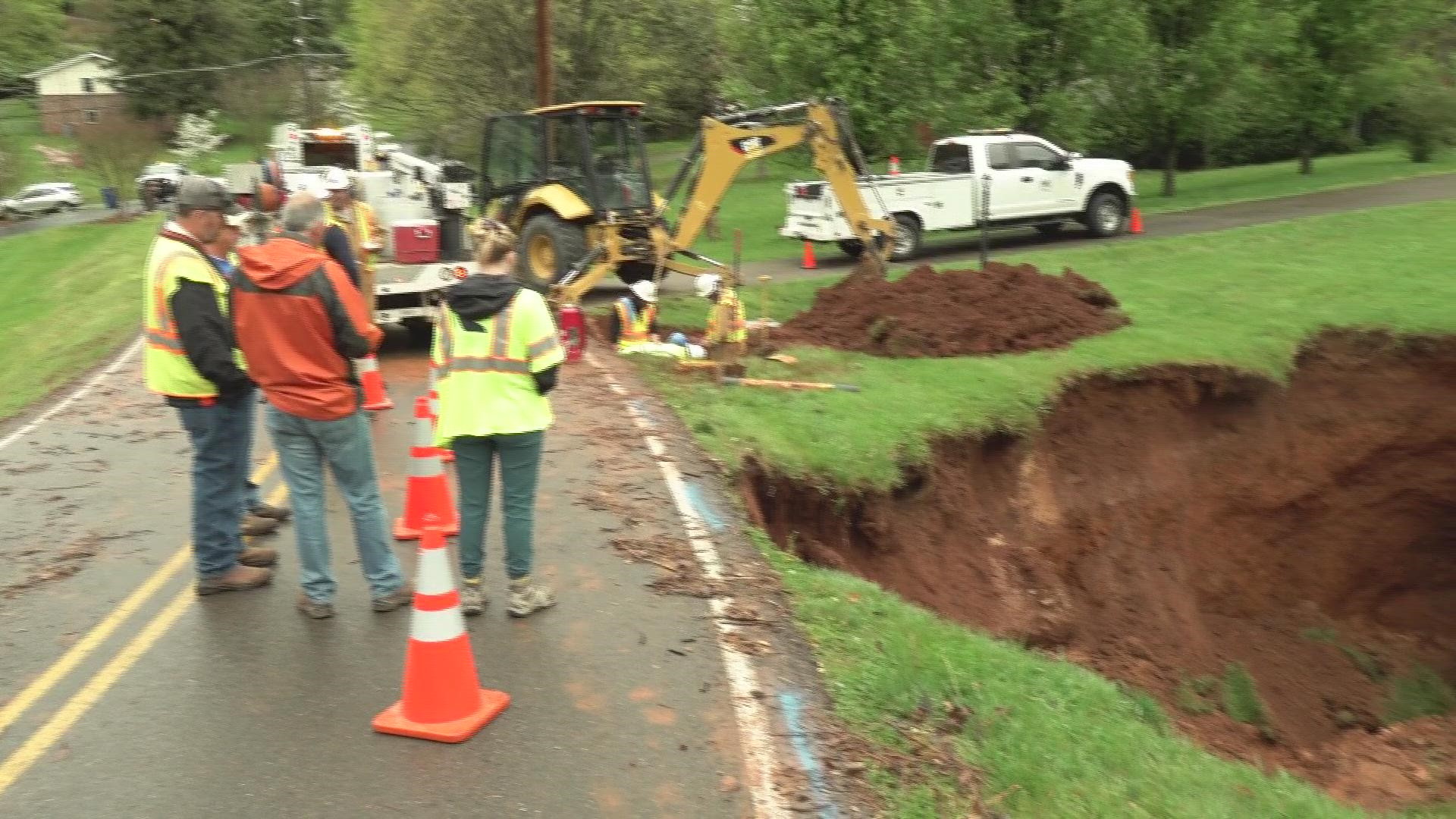 This large sinkhole occurred on Thursday, April 14.