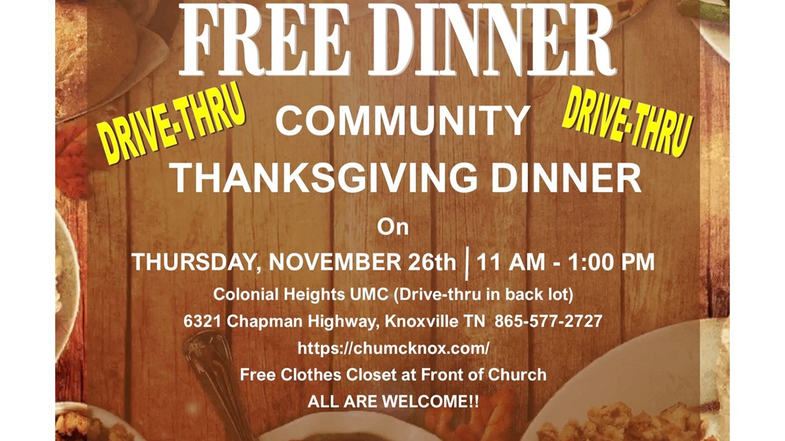 Here's where you can find free Thanksgiving meals