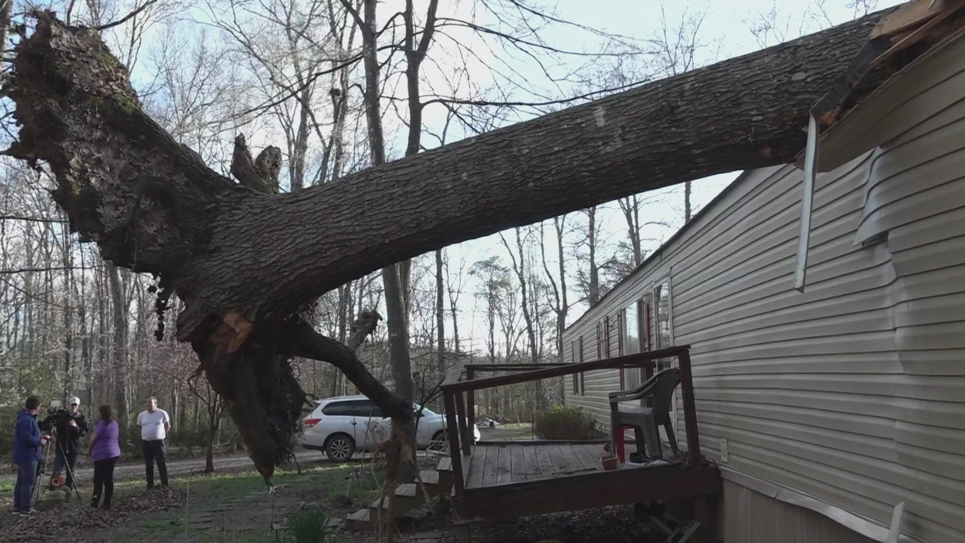 Wind gusts knocked some trees around the region down. Power was also knocked out for many people.