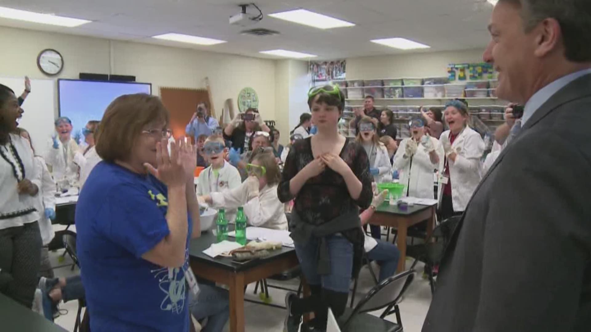 A big surprise unfolded today as a Blount County teacher learned she won an extreme classroom makeover.