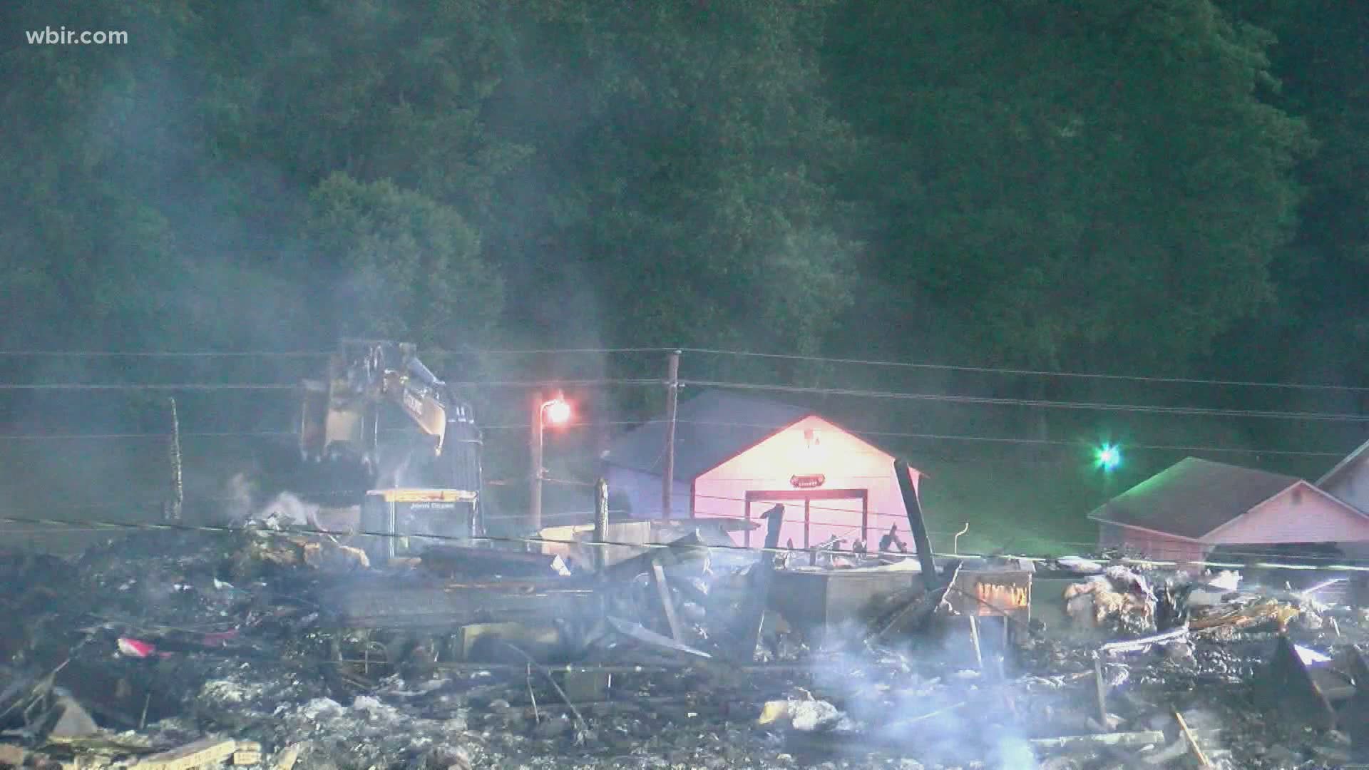 In Greene County, a fire almost destroyed a church. The front entrance was the only part of that church that wasn't damaged.